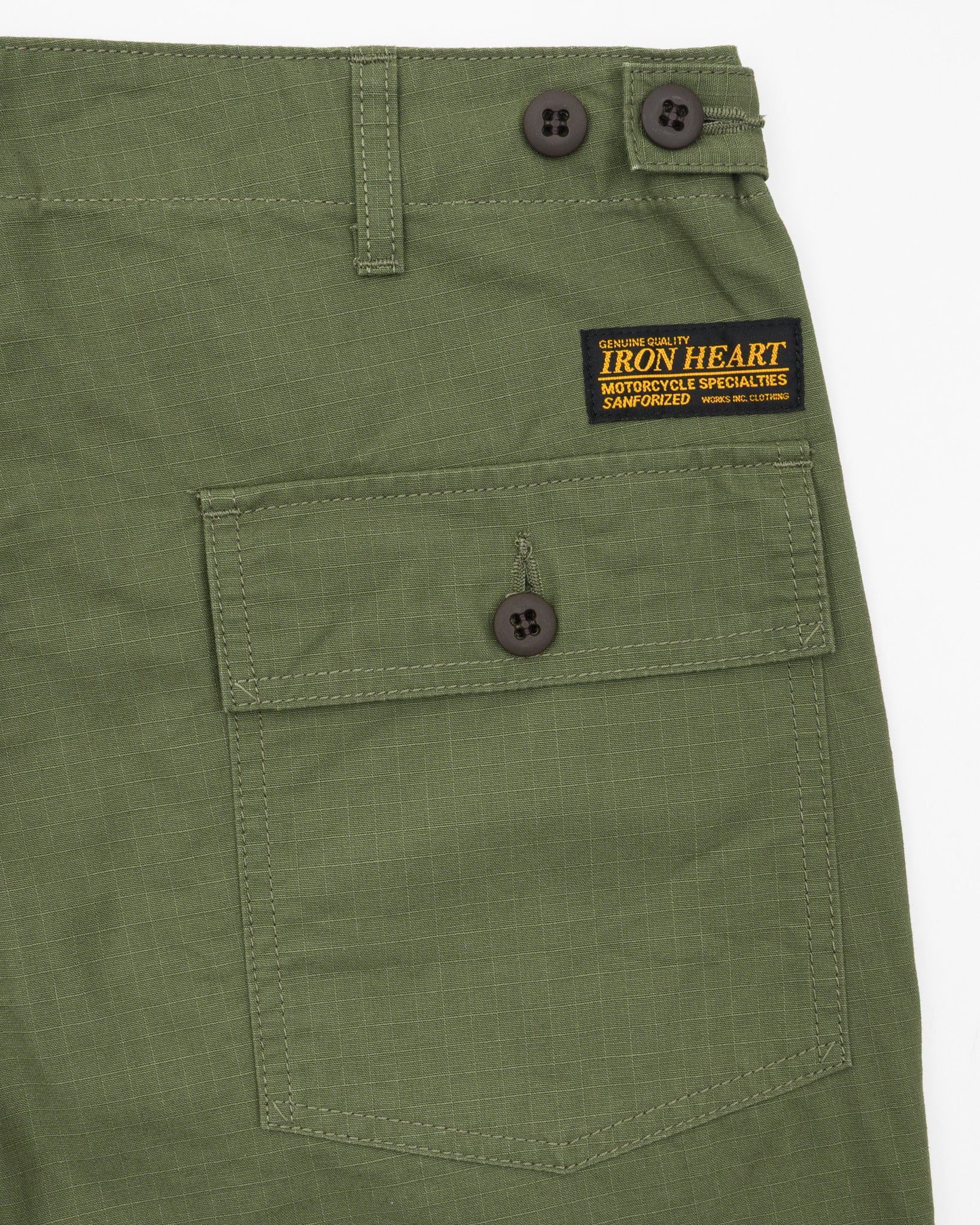 Iron Heart IH-747-GRN 8oz Ripstop Baker Pants - Army Green