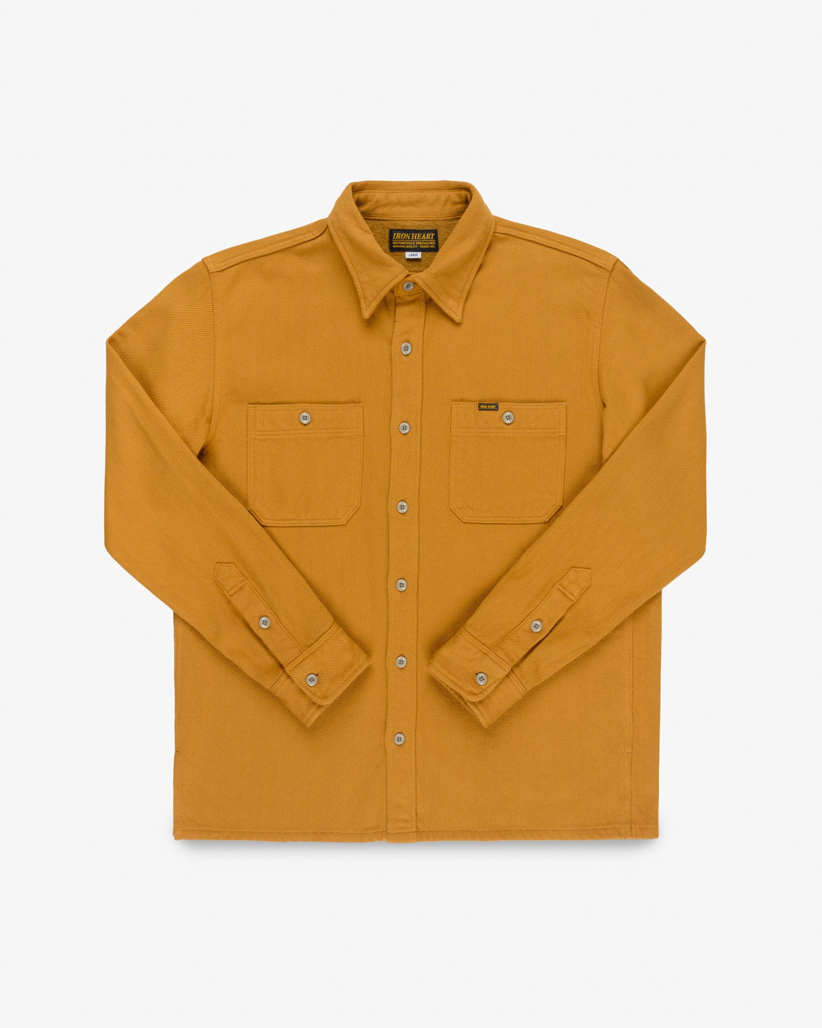 Iron Heart IHSH-452-CAM Ultra Heavy Flannel Work Overshirt - Overdyed Camel
