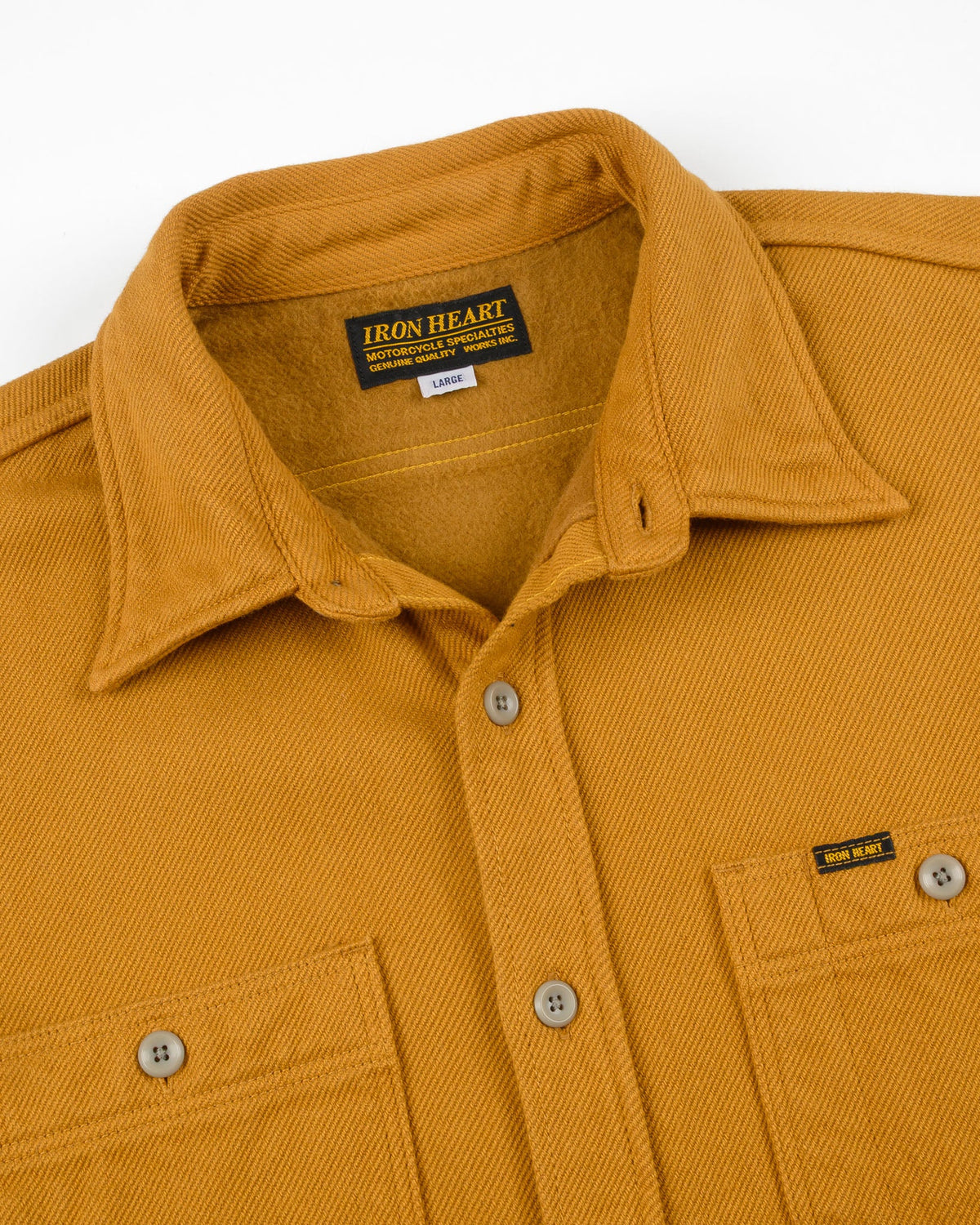 Iron Heart IHSH-452-CAM Ultra Heavy Flannel Work Overshirt - Overdyed Camel