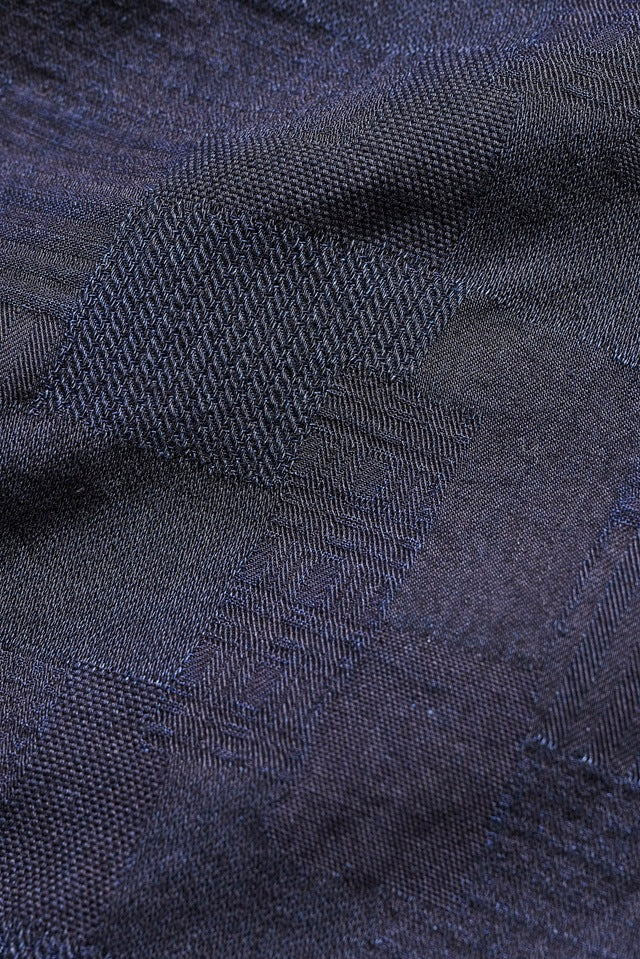 Pure Blue Japan 2239-ID Woven Jacquared Boro Patchwork Shirt - Double Indigo