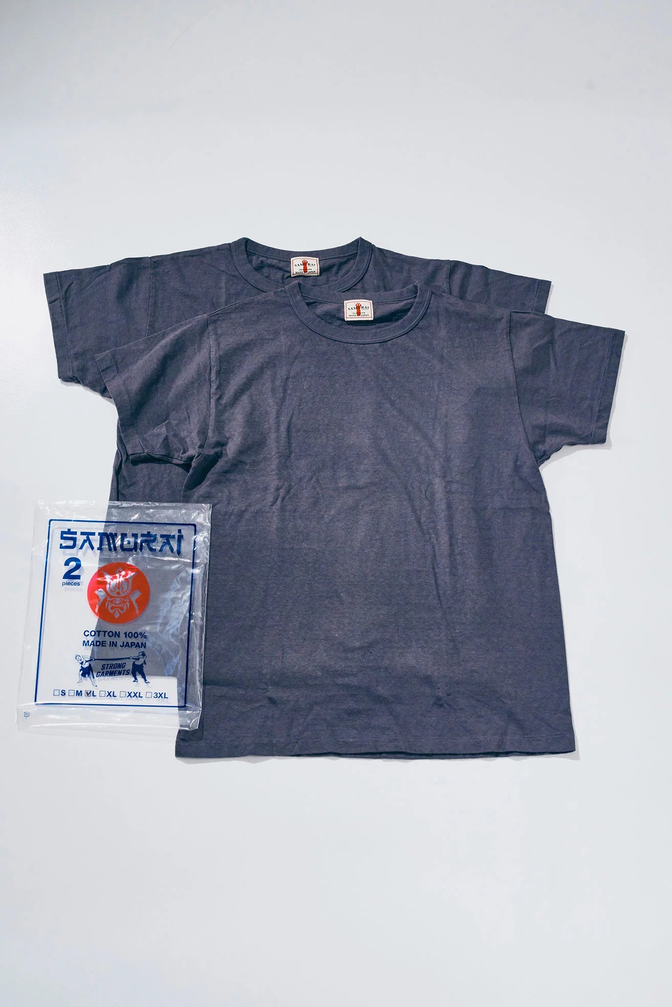 Samurai SJ2PST-CREW Medium Weight 2pk Tees - Charcoal
