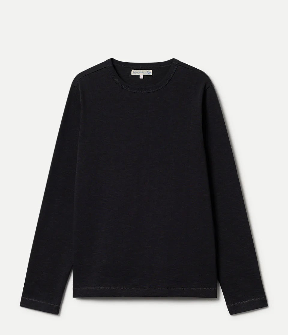 Merz b. Schwanen 2S18 Loopwheeled Relaxed Fit Heavyweight Longsleeve - Charcoal