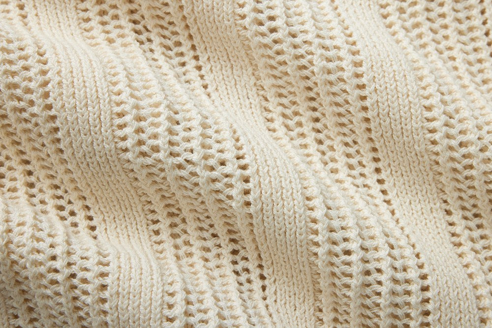 3sixteen Short Sleeve Knit Shirt - Ecru Mesh Stripe