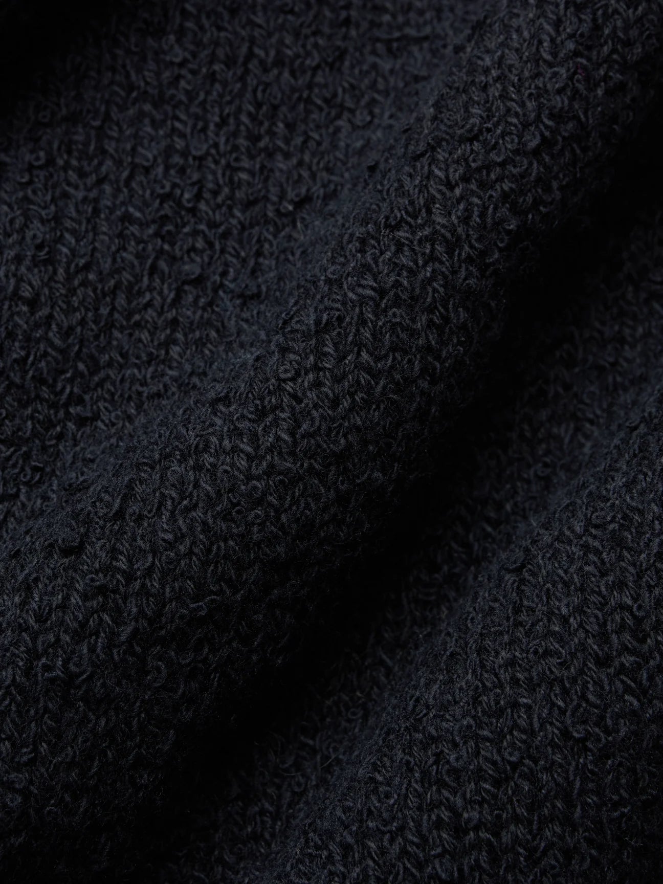 3sixteen Classic Cardigan - Black Boucle Cotton