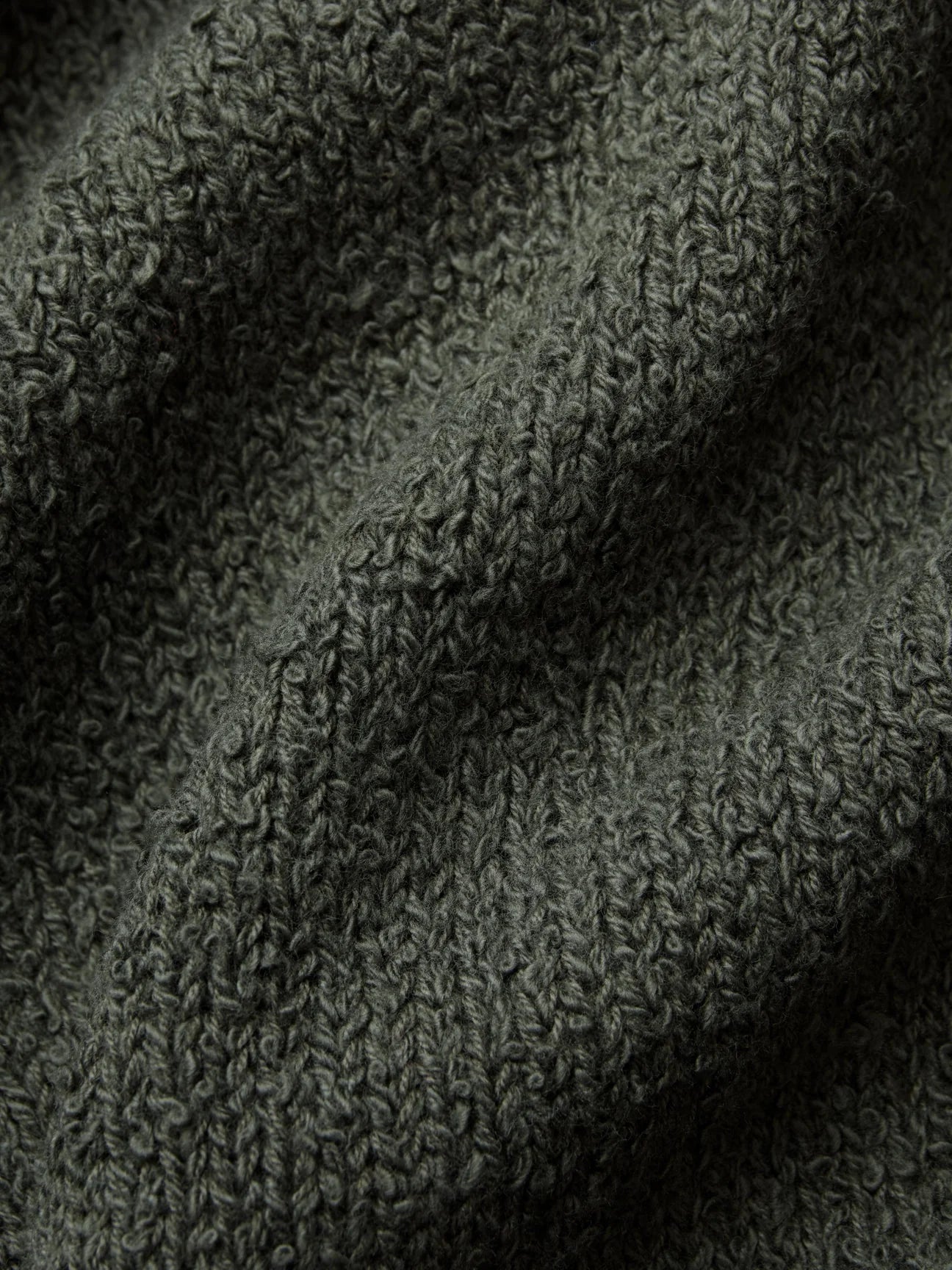 3sixteen Classic Cardigan - Olive Boucle Cotton