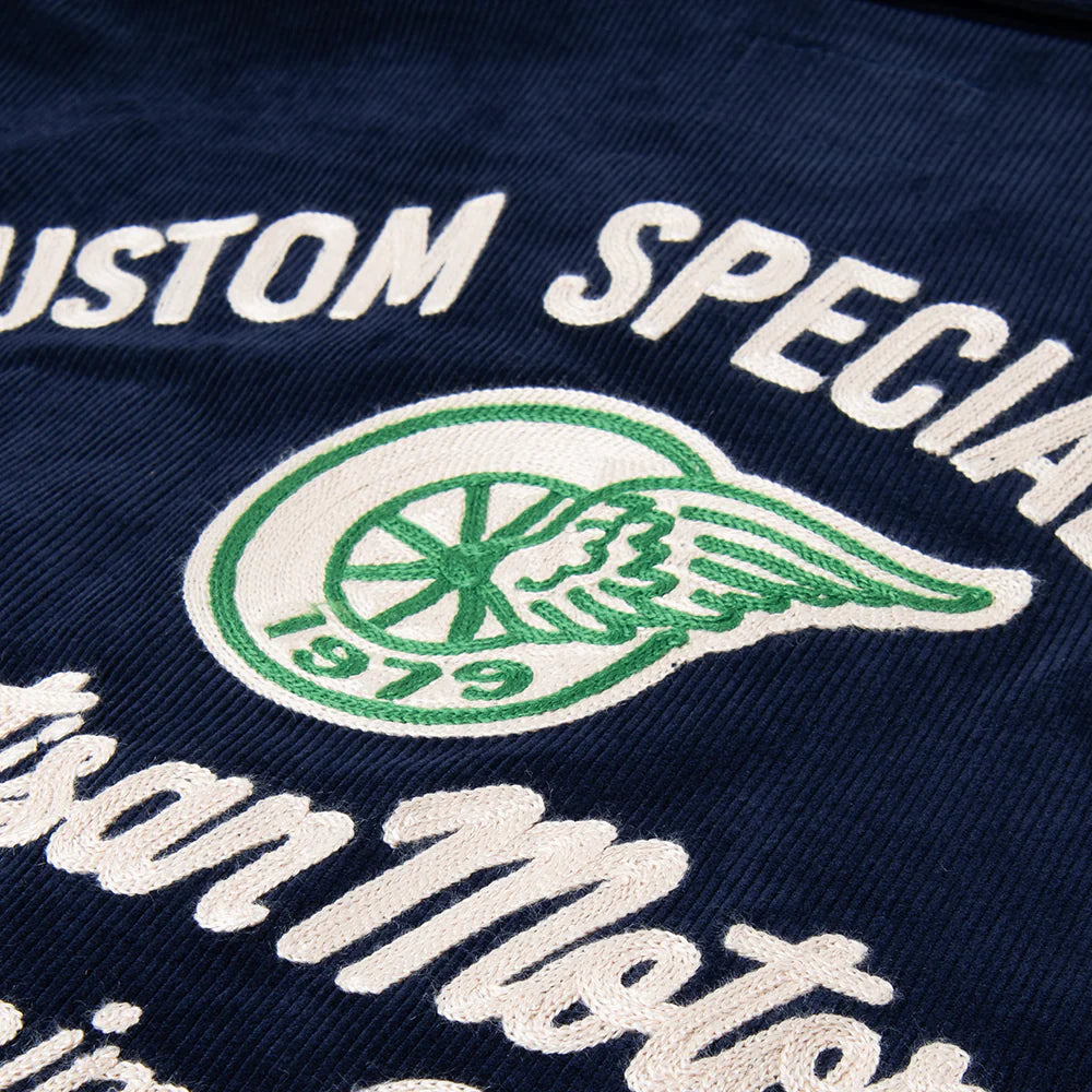 Studio D'Artisan 4625 Corduroy Racing Jacket - Navy