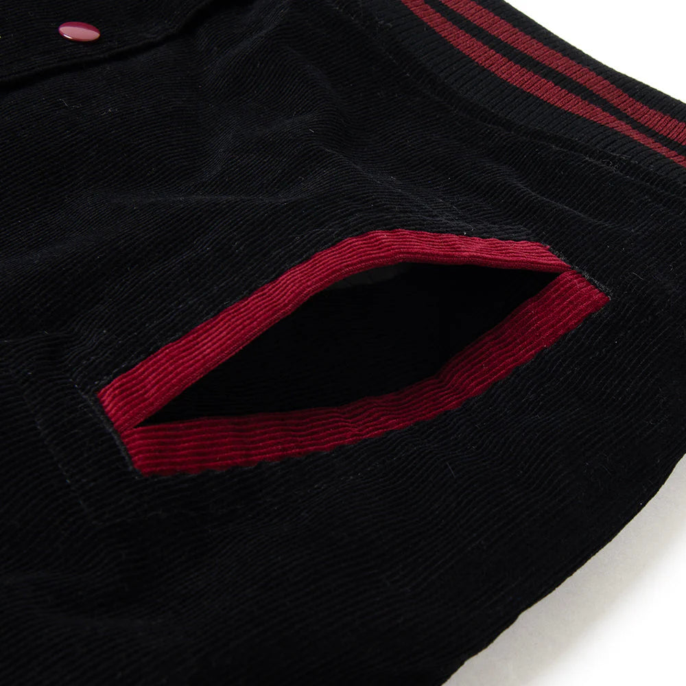 Studio D'Artisan 4626 Corduroy Stadium Jacket - Black