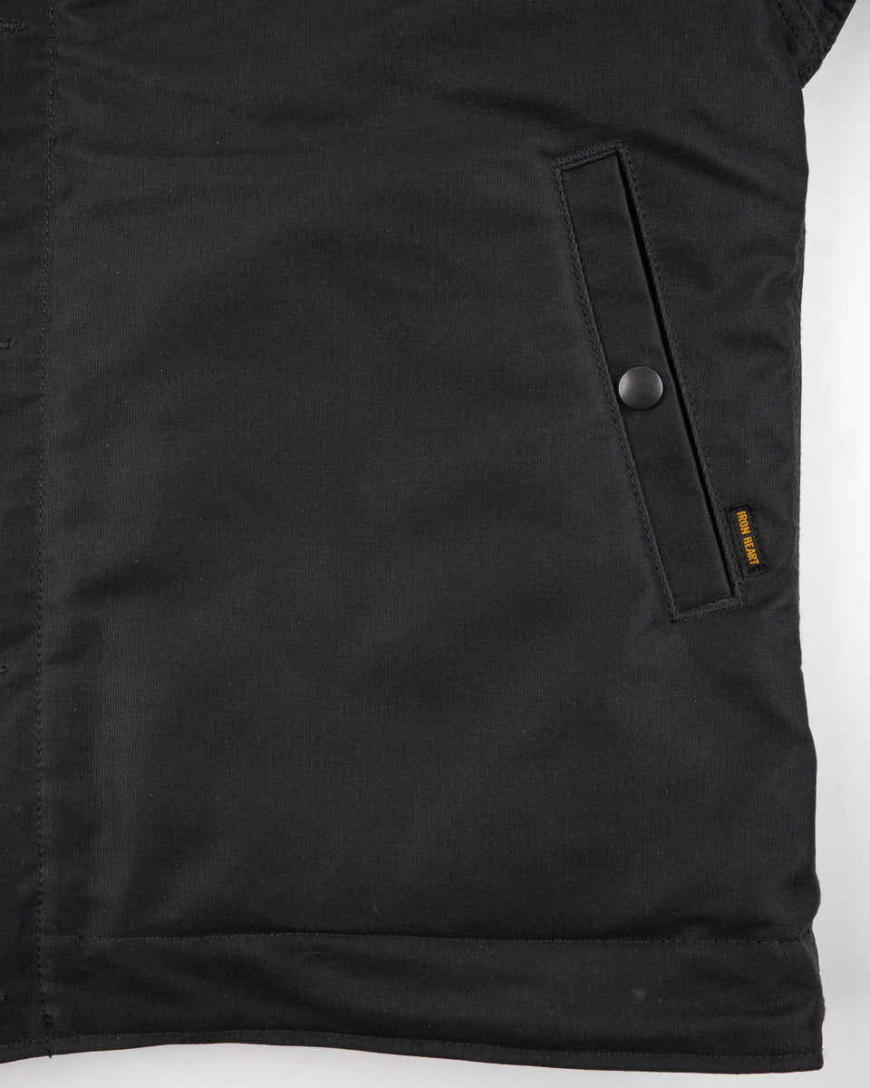 Iron Heart IHM-37-BLK Oiled Whipcord N1 Deck Jacket - Black
