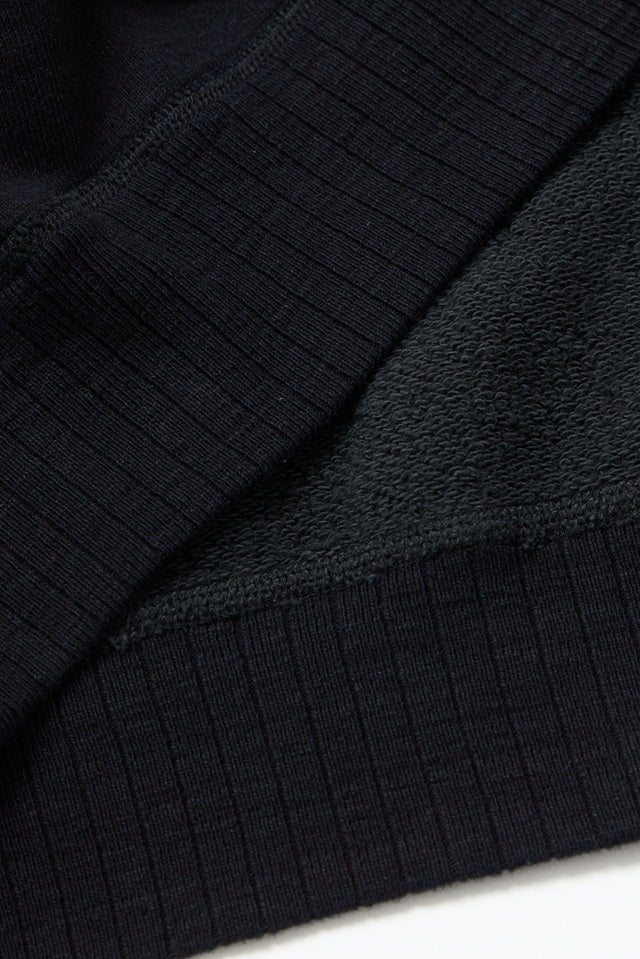 Pure Blue Japan 5409-IDBK Indigo Dyed Sweatshirt - Overdyed Black
