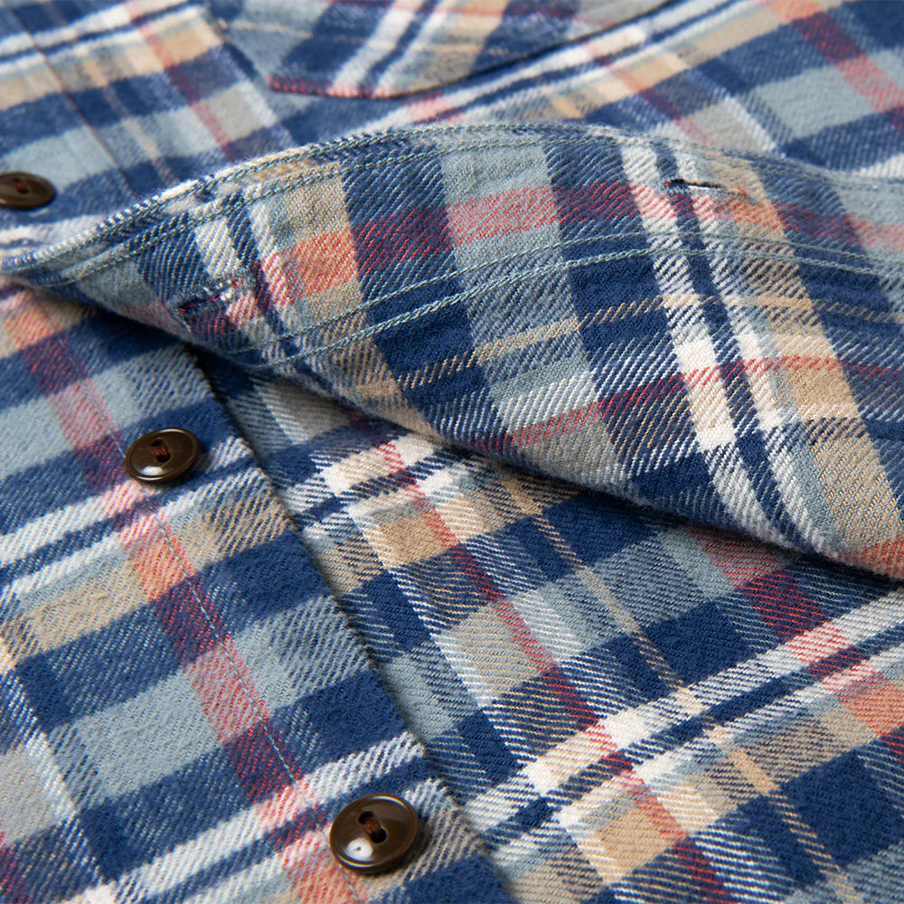 Studio D'Artisan 5735 Heavyweight Flannel Work Shirt - Blue