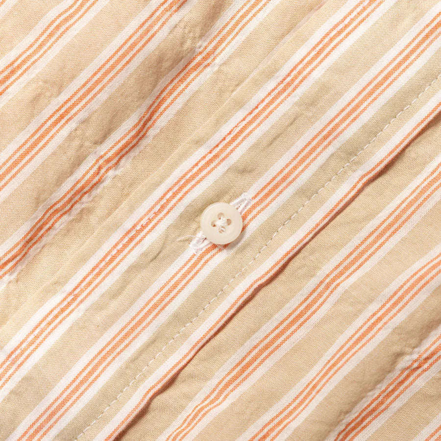 Gitman Vintage Organic Japanese Awning Stripe Camp Shirt - Tan