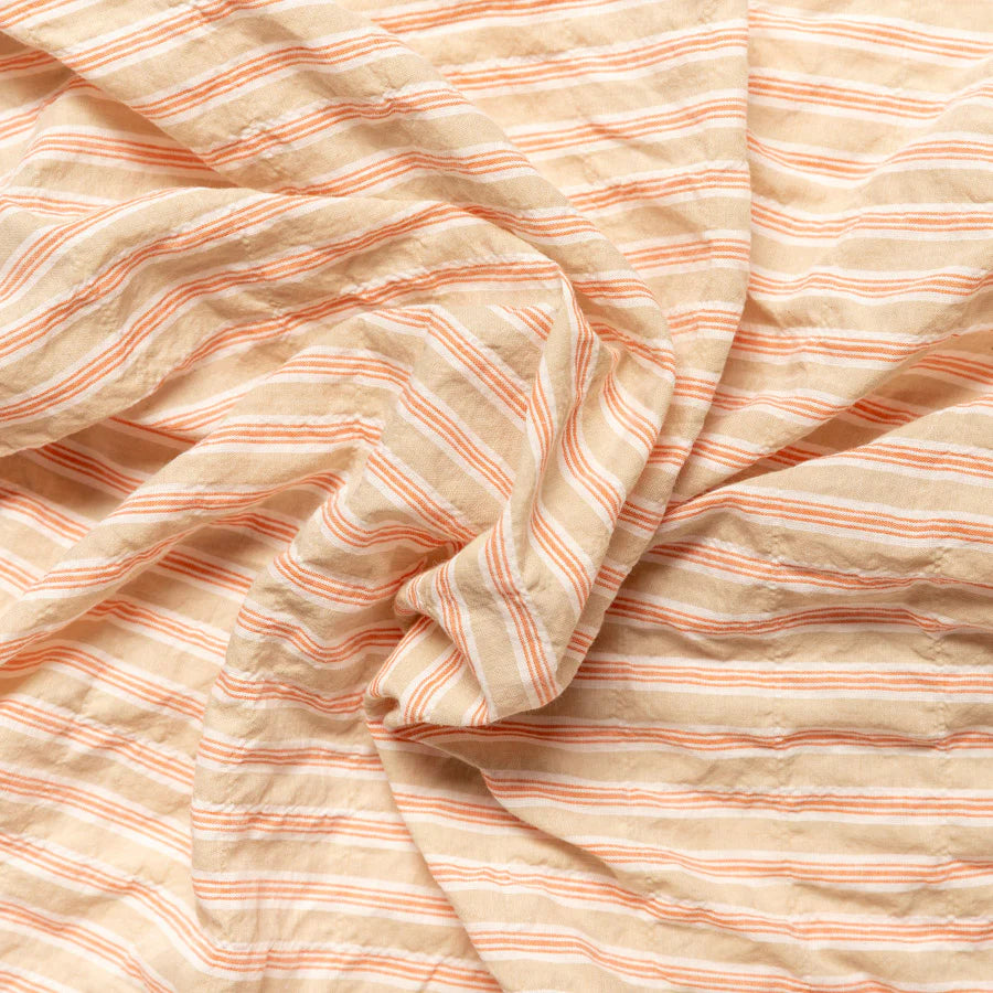 Gitman Vintage Organic Japanese Awning Stripe Camp Shirt - Tan
