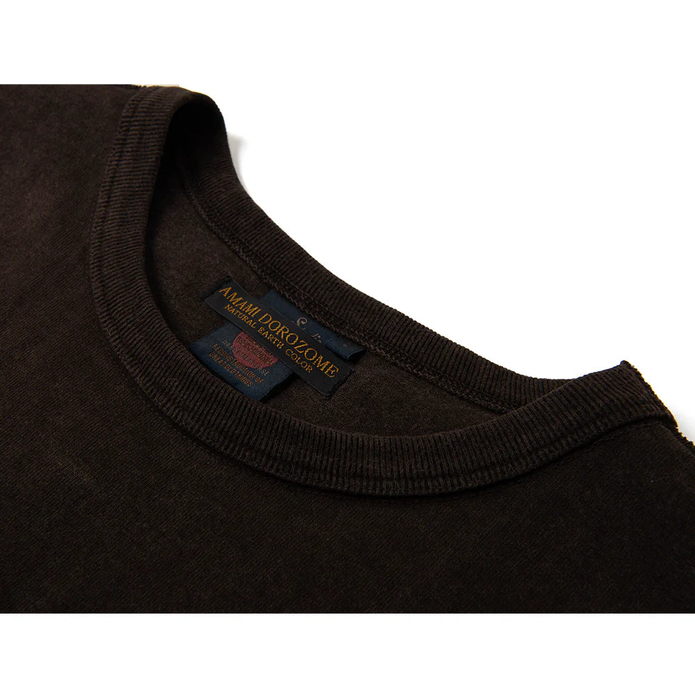 Studio D'Artisan 8198 Amami Oshima Mud-Dyed Loopwheeled T-Shirt - Dark Brown