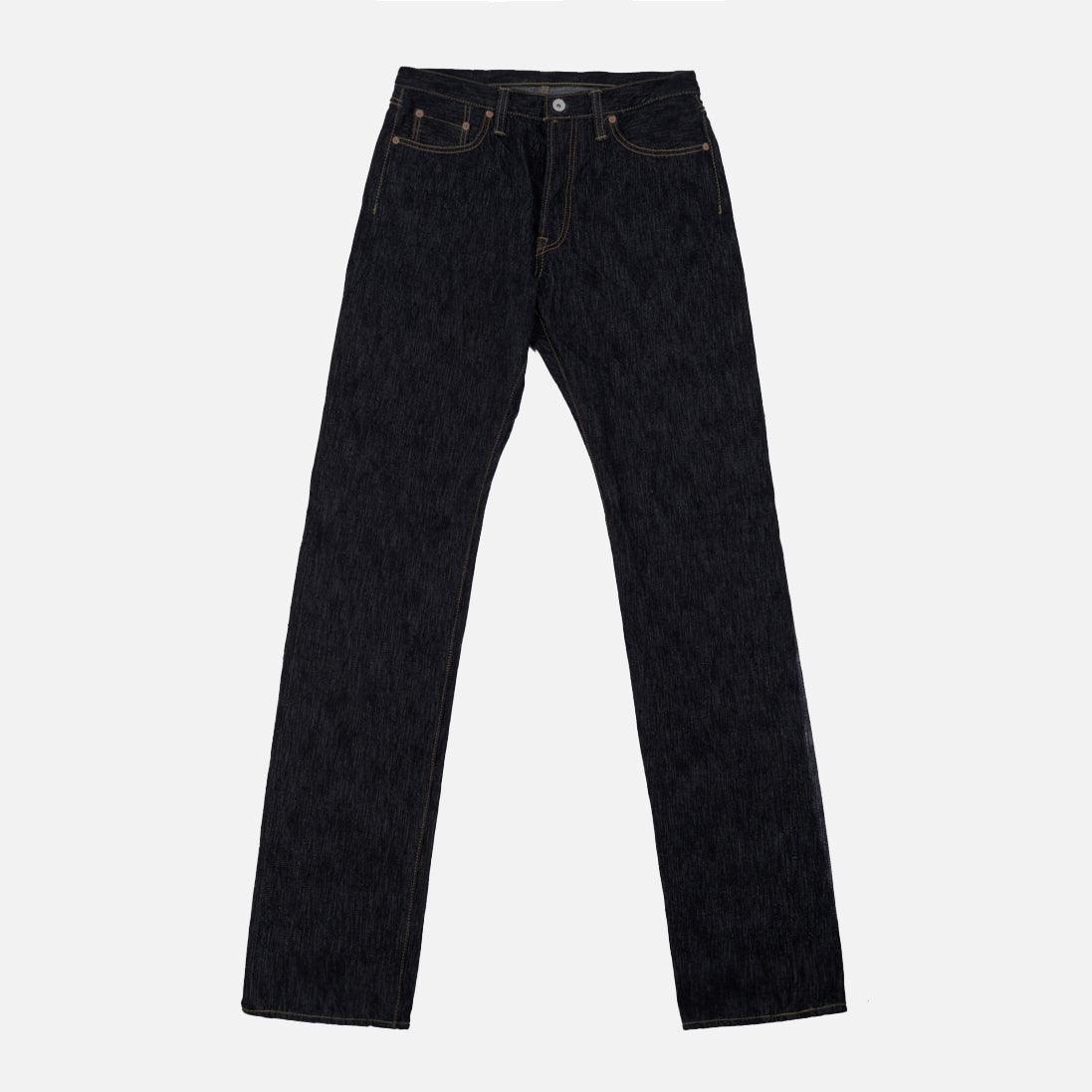 Iron Heart IH-888S-SLBod 16oz Slubby Selvedge Denim Relaxed Tapered Cut Jeans - Indigo Overdyed Black