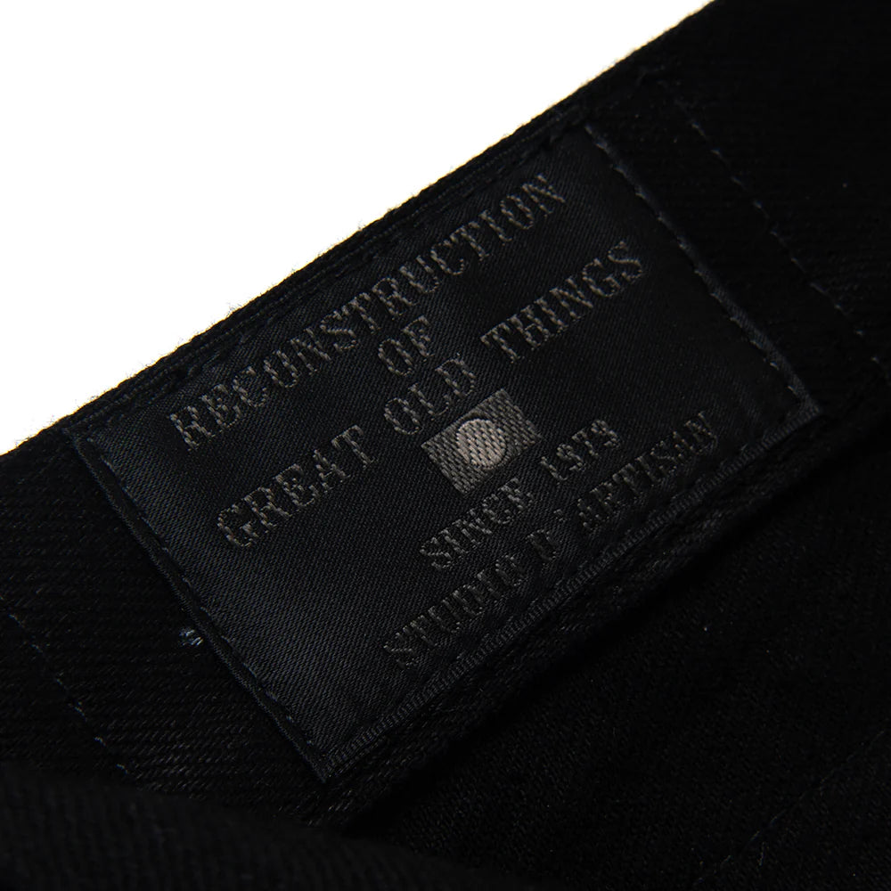 Studio D'Artisan 1899 Kyoto Black Montsuki Dyed Indigo Jeans Tapered Fit - One Washed