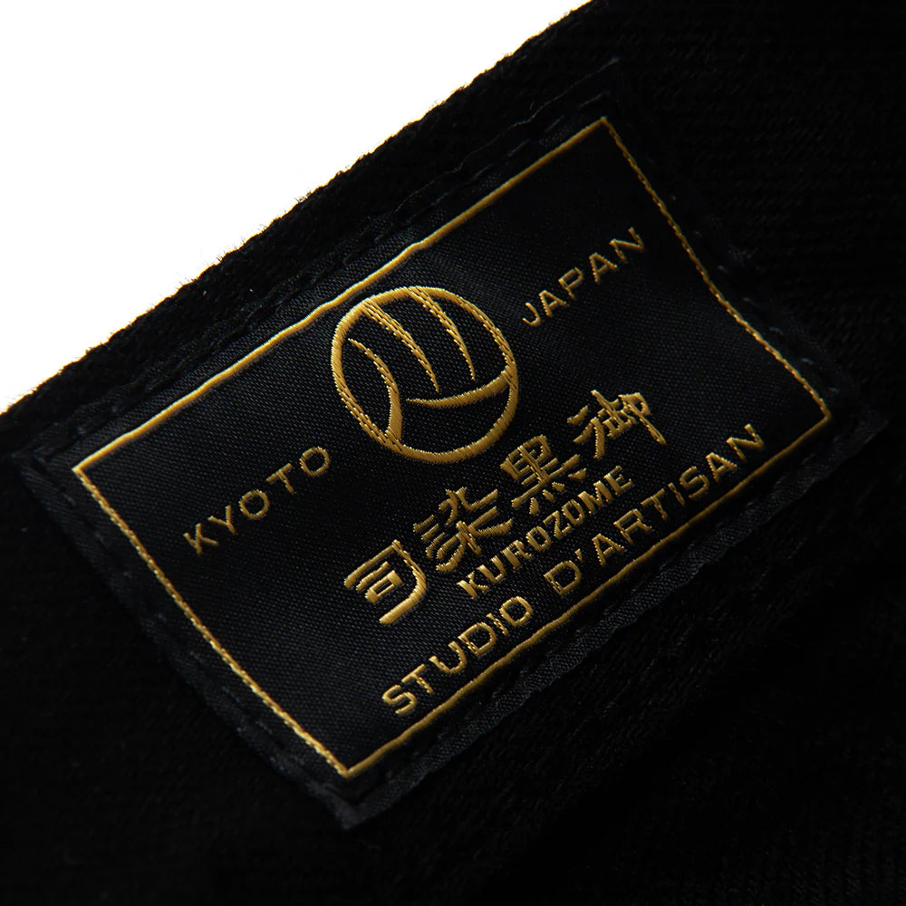 Studio D'Artisan 1899 Kyoto Black Montsuki Dyed Indigo Jeans Tapered Fit - One Washed