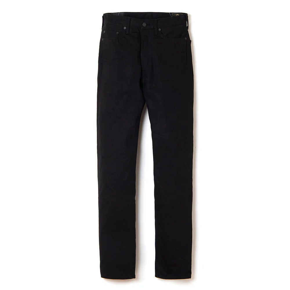Studio D'Artisan 1899 Kyoto Black Montsuki Dyed Indigo Jeans Tapered Fit - One Washed
