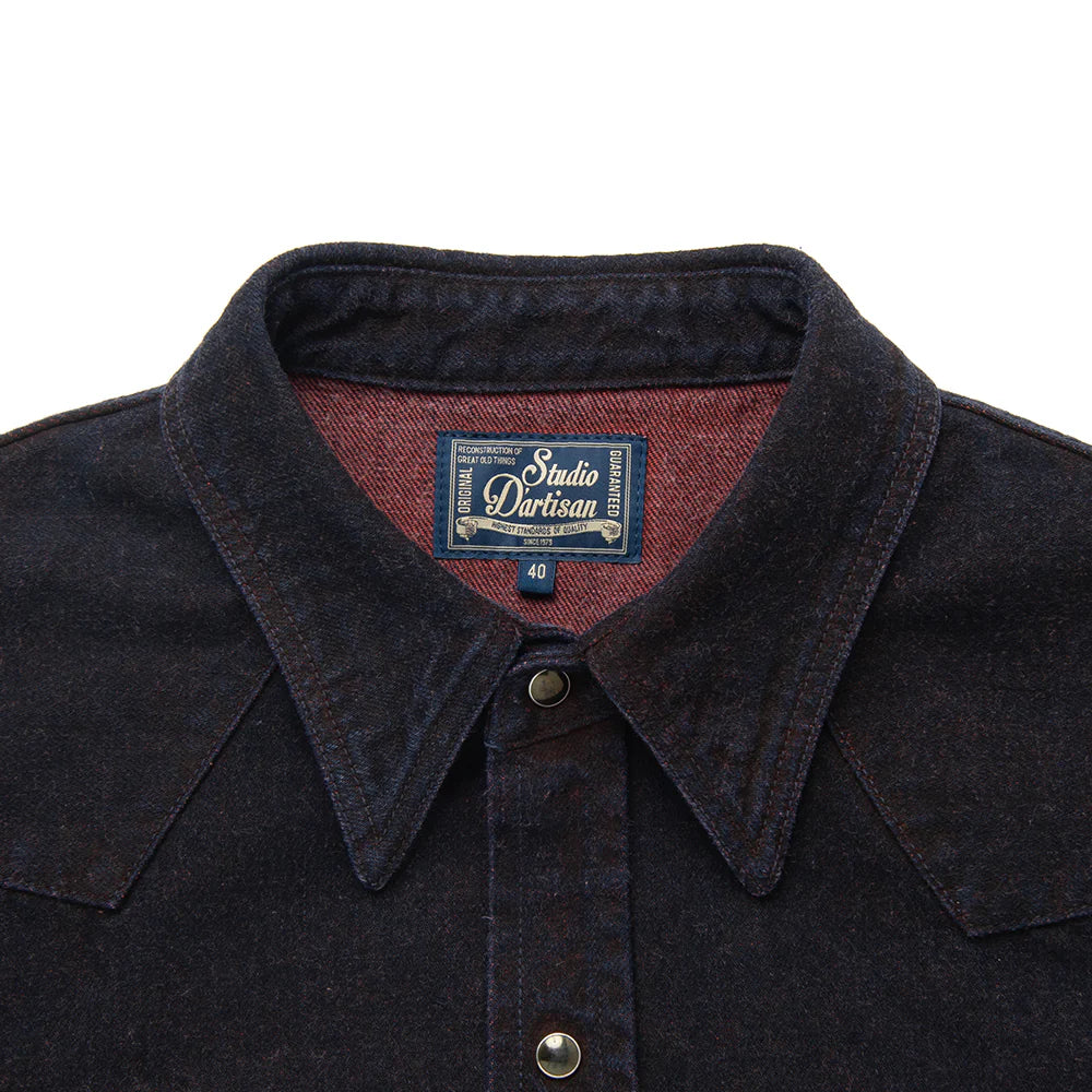 Studio D'Artisan D5727 Bengala Dyed Denim Western Shirt - Red