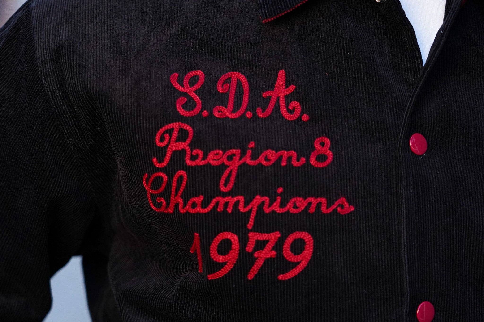 Studio D'Artisan 4626 Corduroy Stadium Jacket - Black