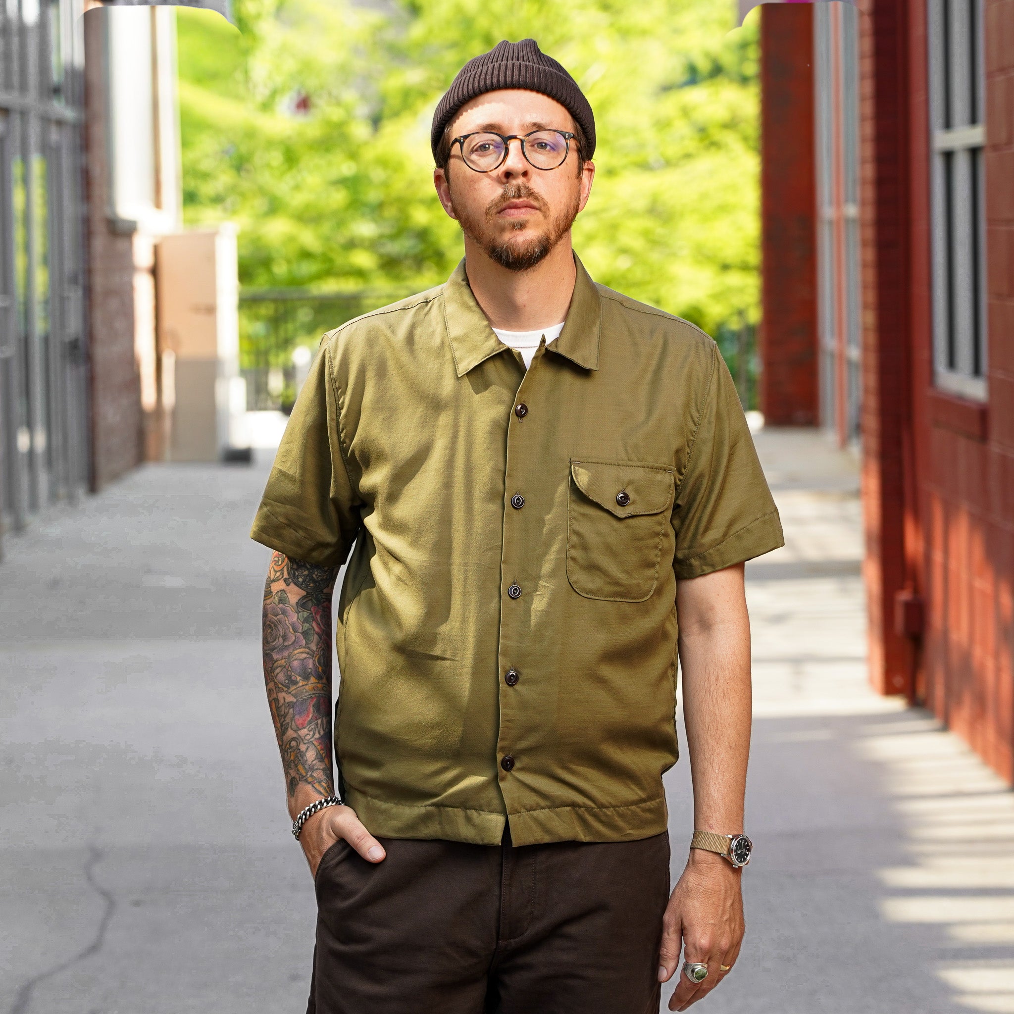 Freenote Cloth Jove Tencel Shirt - Olive