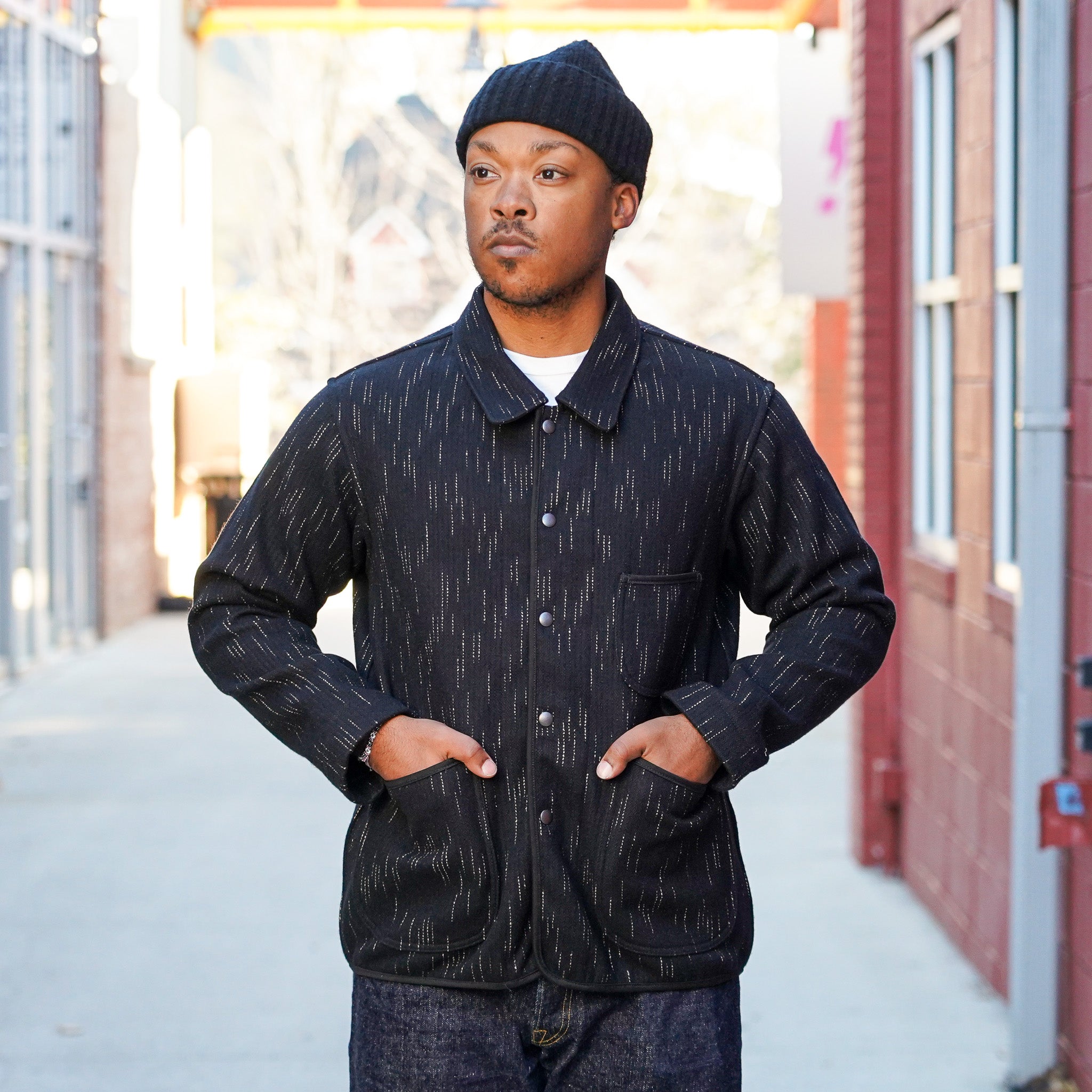 Studio D'Artisan 4616 Kasuri-Dyed Beach Cloth Jacket