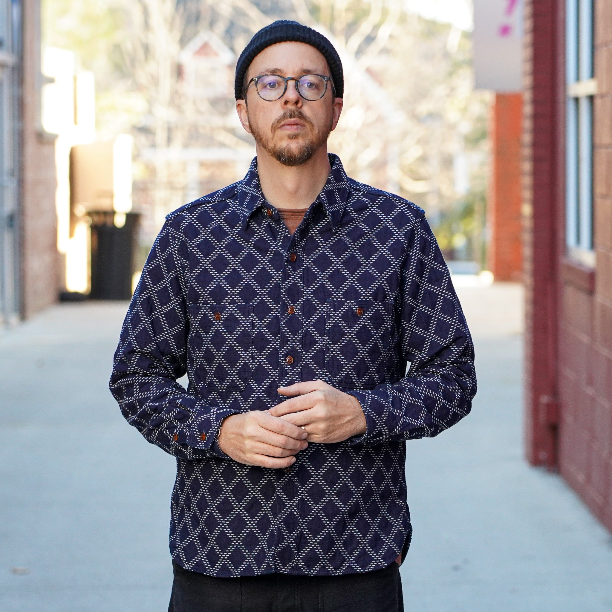 Studio D'Artisan 5728 Sashiko Work Shirt - Indigo – Guilty Party