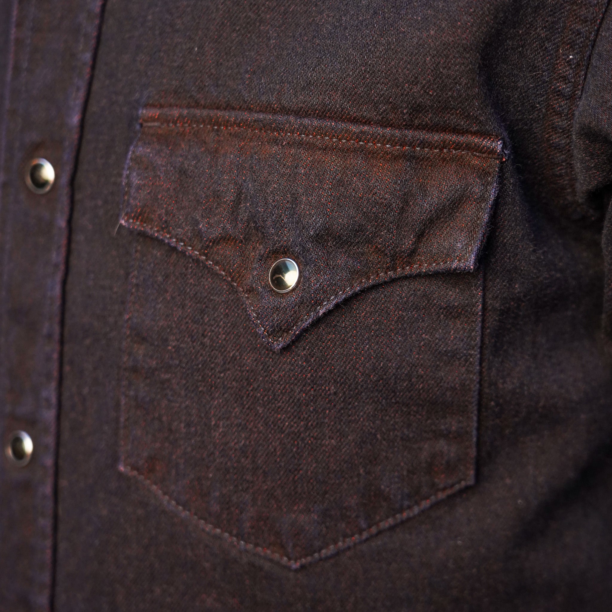 Studio D'Artisan D5727 Bengala Dyed Denim Western Shirt - Red