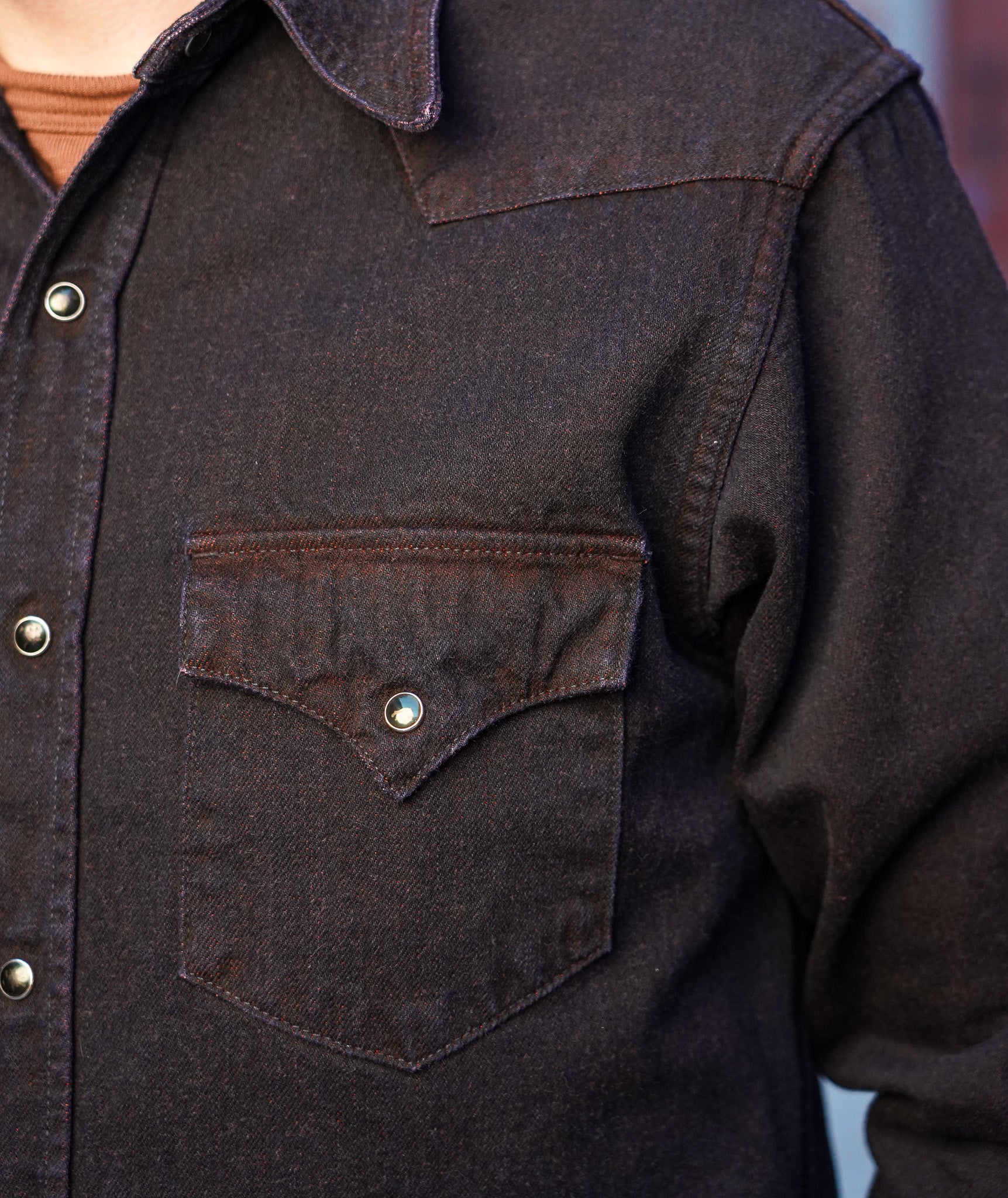 Studio D'Artisan D5727 Bengala Dyed Denim Western Shirt - Red