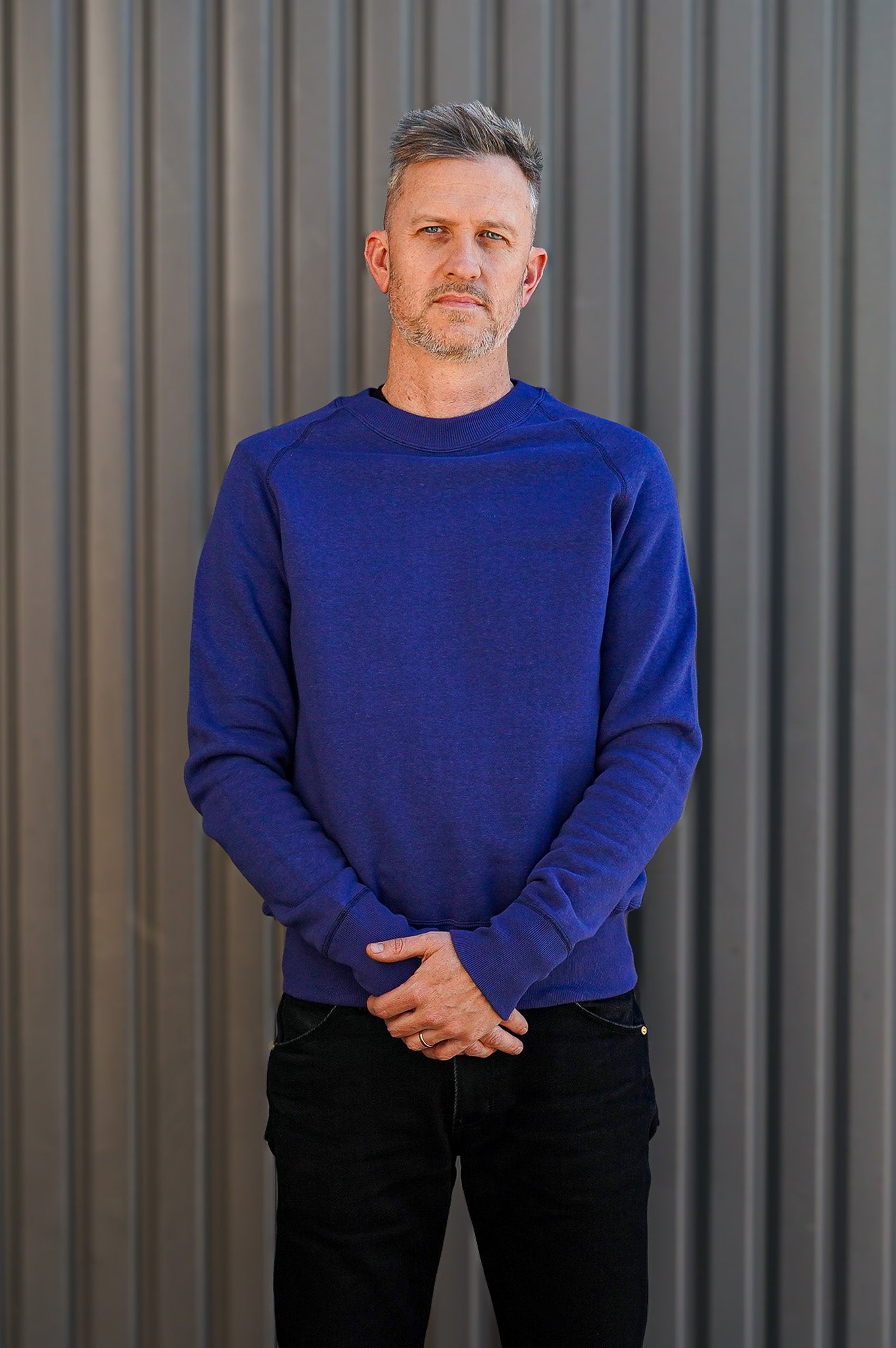 Denime Lot 261 - Four Needle Raglan Crew Neck Sweatshirt - Blue