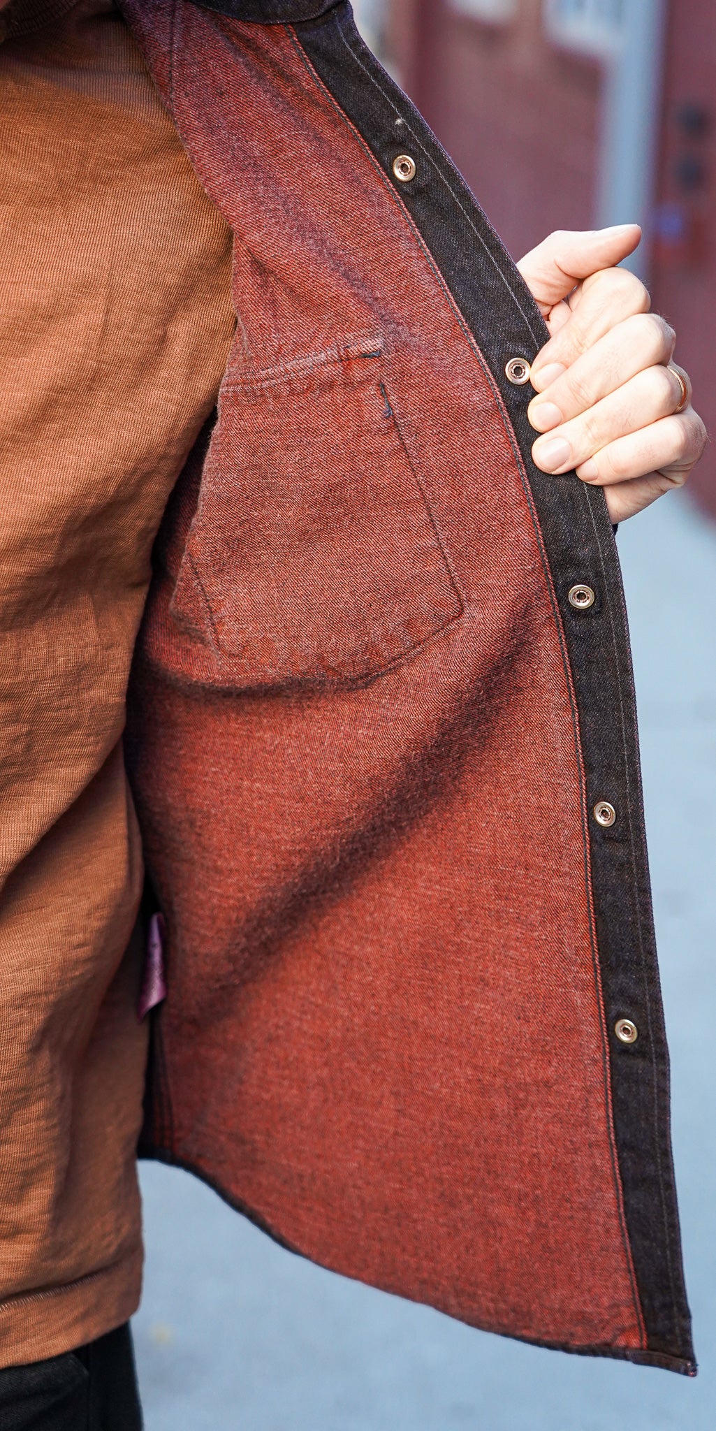 Studio D'Artisan D5727 Bengala Dyed Denim Western Shirt - Red