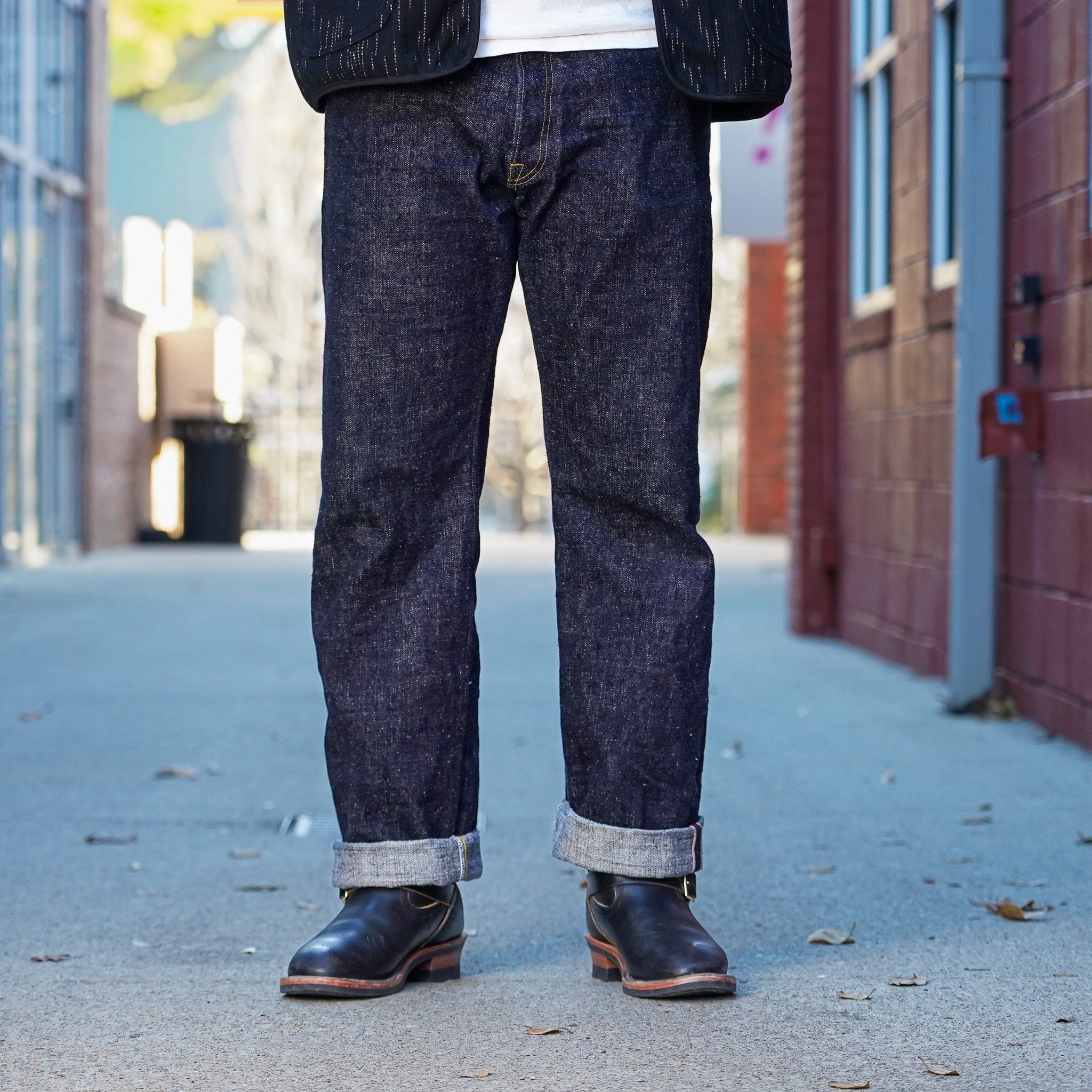 Samurai S3100VX 17oz "Bushido" Zero+ High Rise Wide Straight Jeans - One Washed