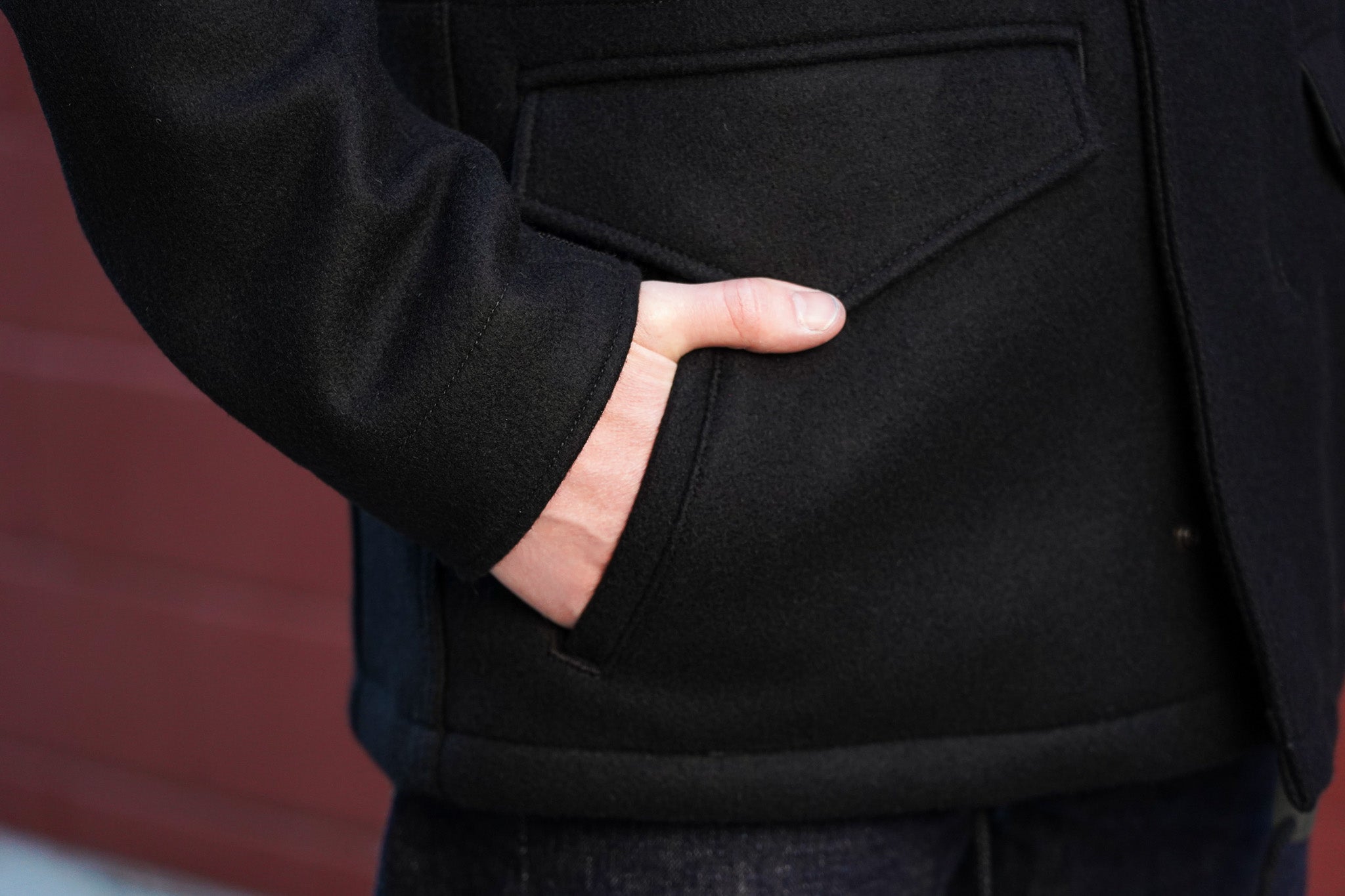 Iron Heart IHM-49-BLK 21oz Melton Wool M65 Field Jacket - Black