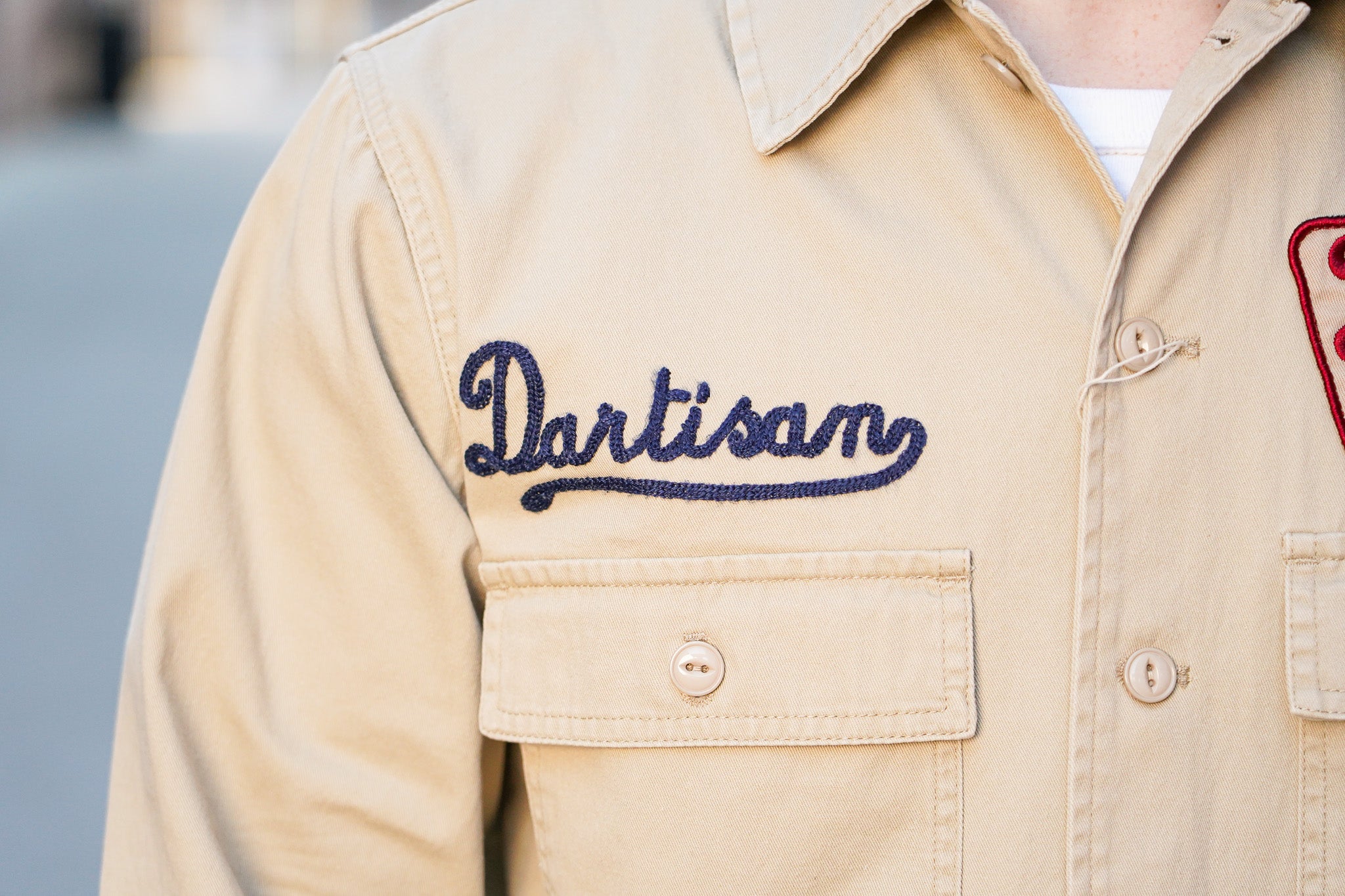 Studio D'Artisan 5733 Embroidered Work Shirt - Beige