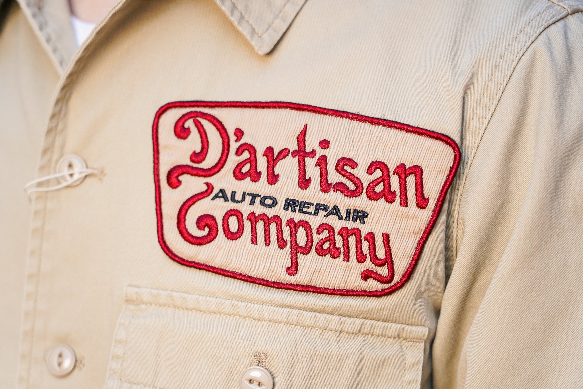 Studio D'Artisan 5733 Embroidered Work Shirt - Beige