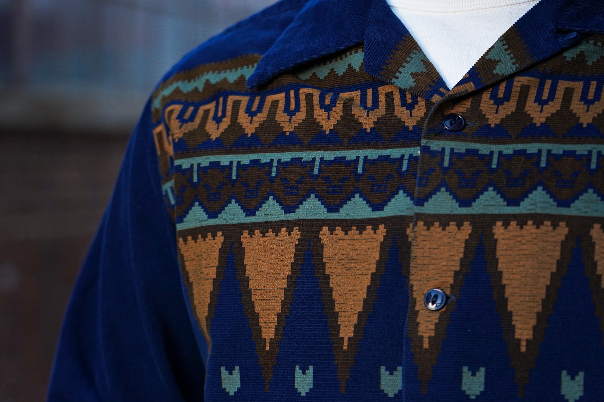 Studio D'Artisan 5731 Native Corduroy Shirt - Indigo