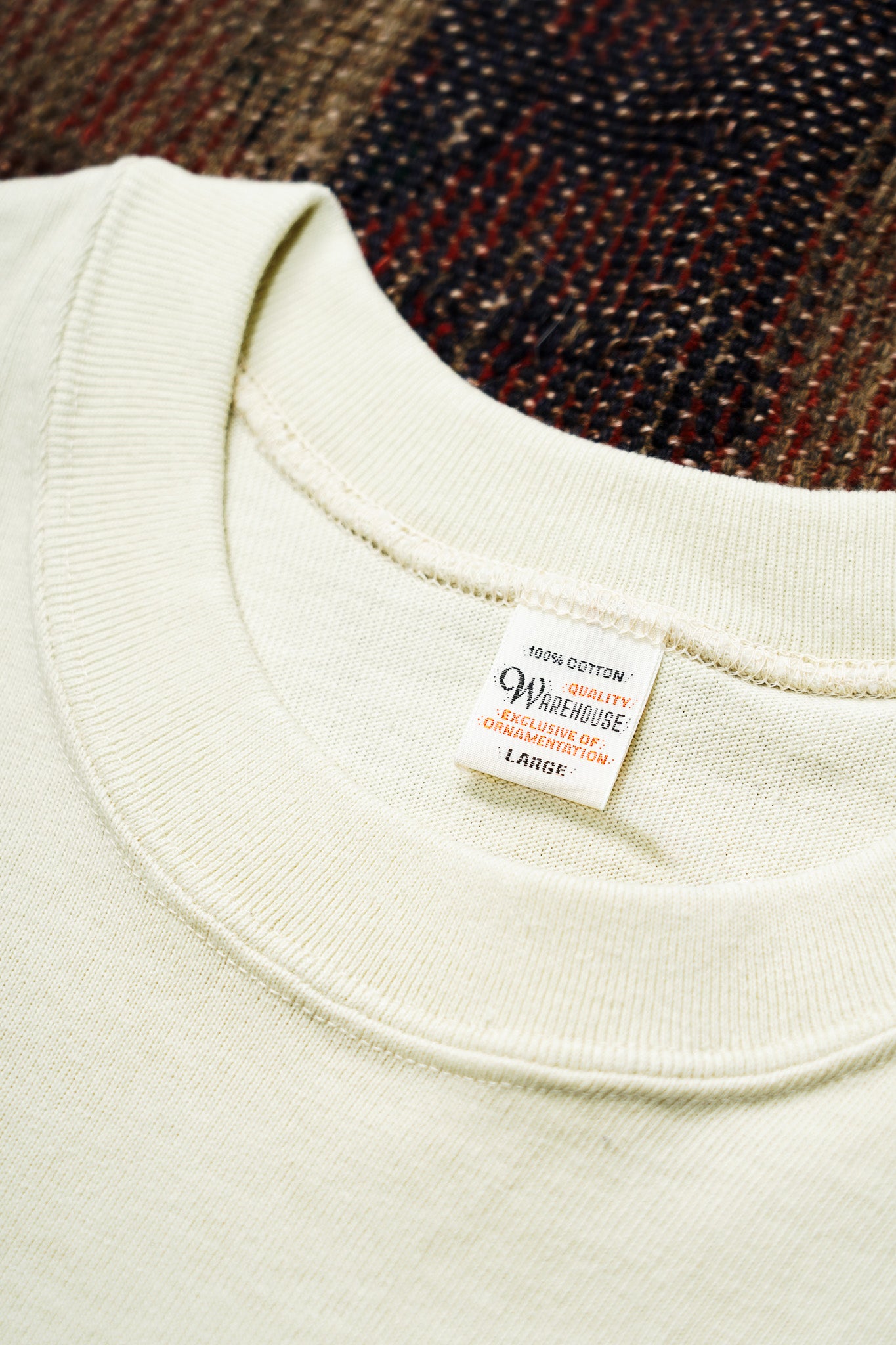 Warehouse 5914 Longsleeve Crew T-Shirt - Cream