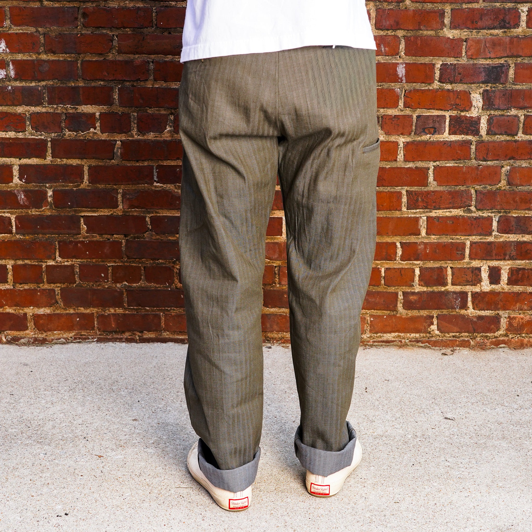 Samurai SWC300WP-HB 13oz "Gray Nep" HBT Wide Trousers - Olive