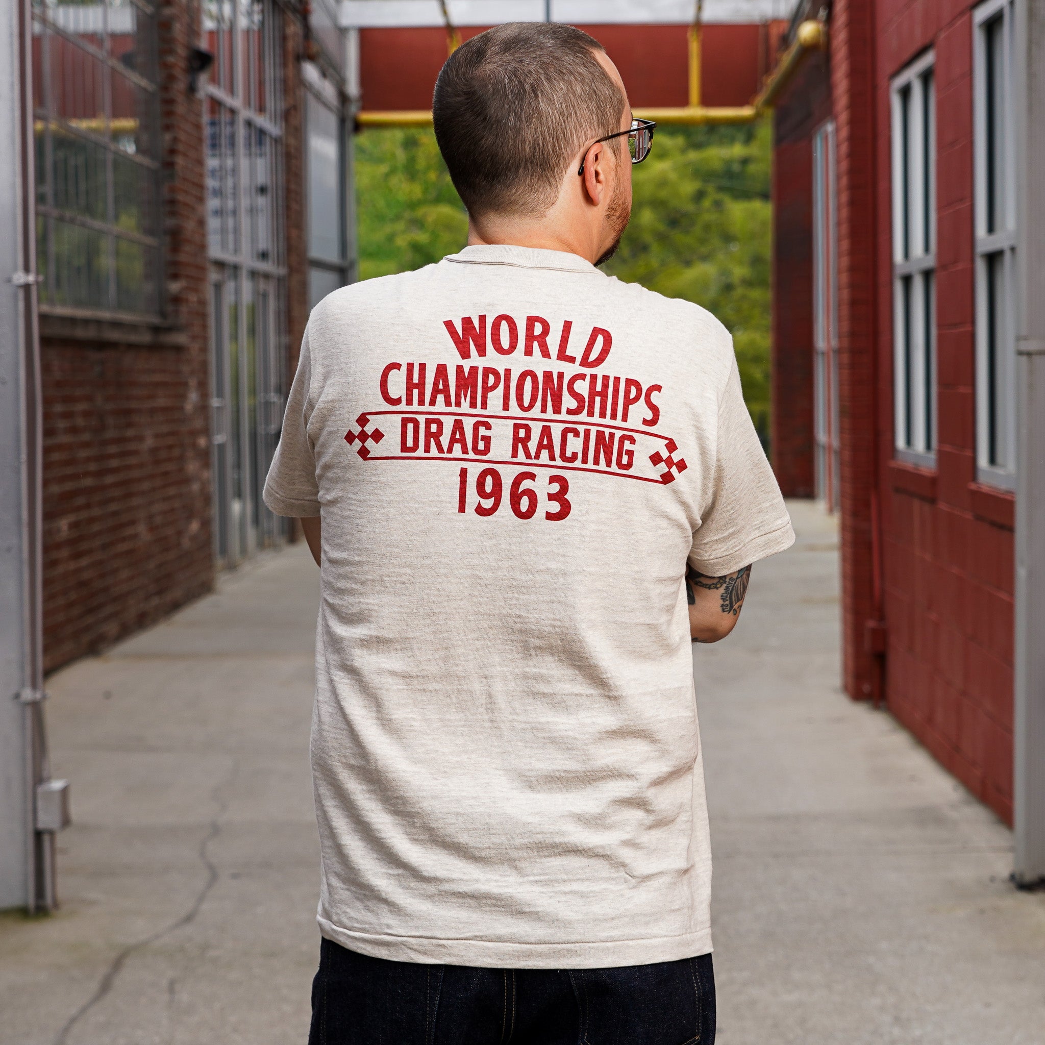 Warehouse 4601 "Green Valley" T-Shirt - Oatmeal