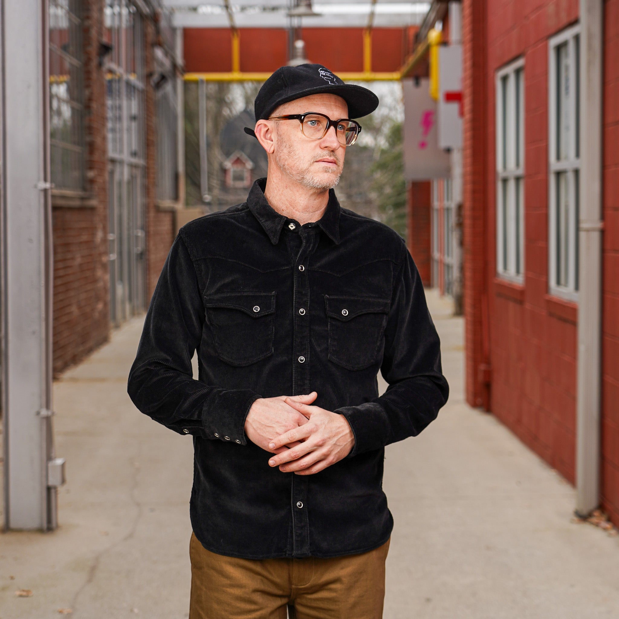 Freenote Cloth Calico Western Shirt - Black Corduroy