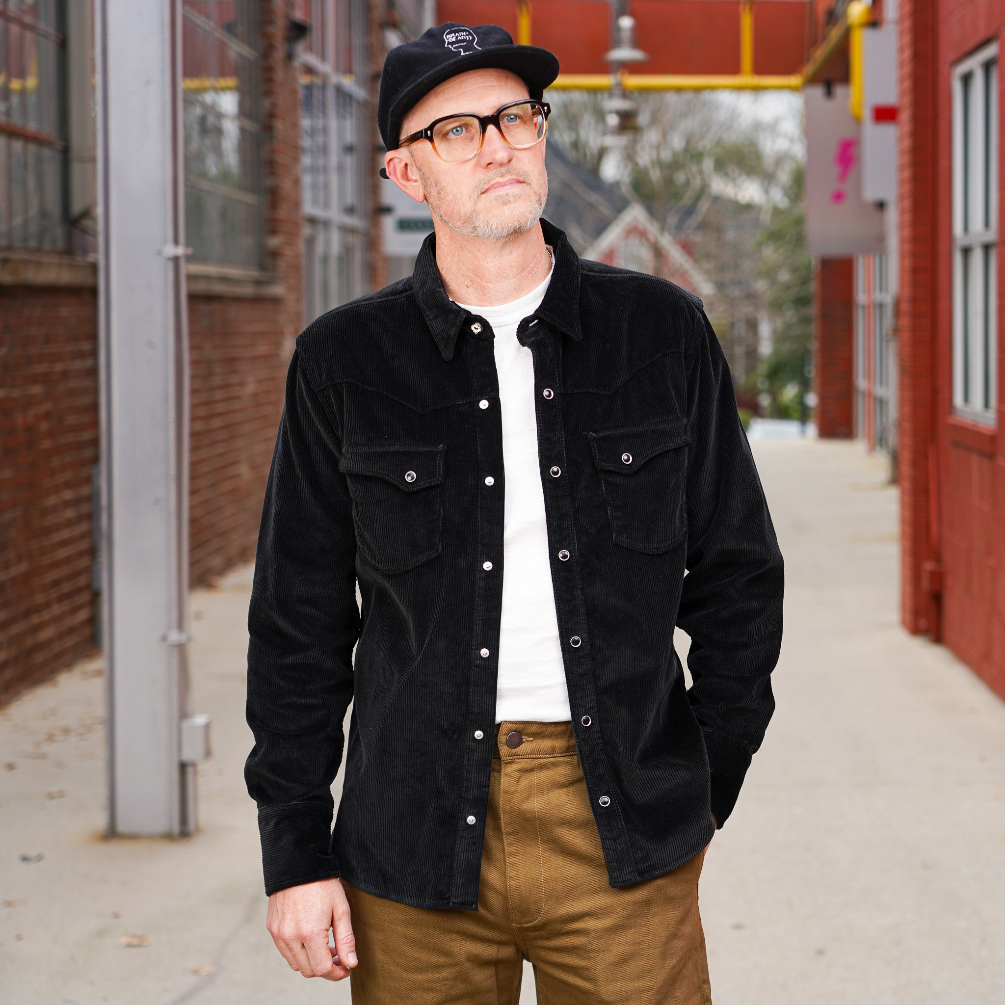 Freenote Cloth Calico Western Shirt - Black Corduroy