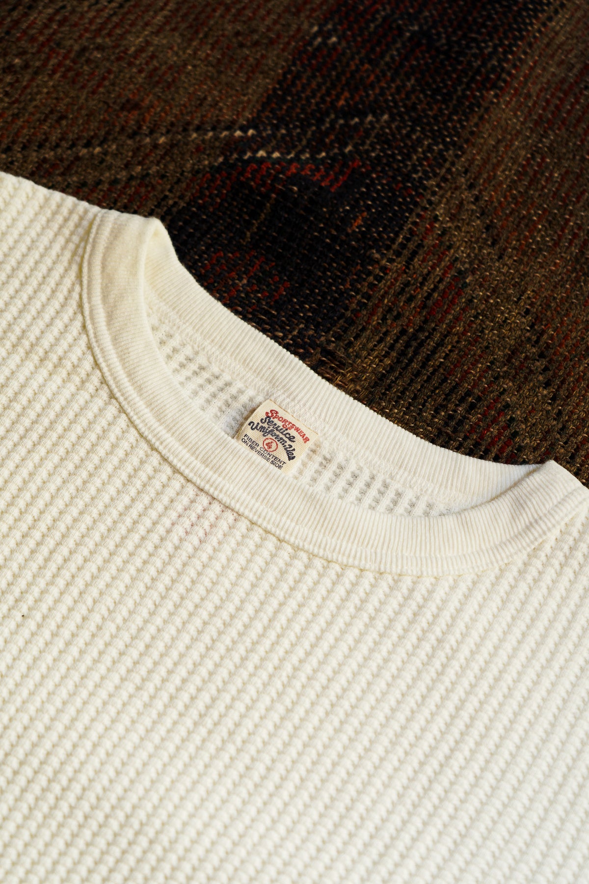 UES Big Waffle Thermal Shirt - Off White