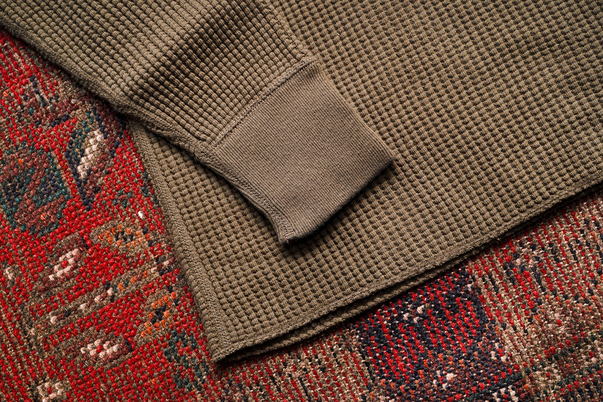 UES Big Waffle Thermal Shirt - Brown
