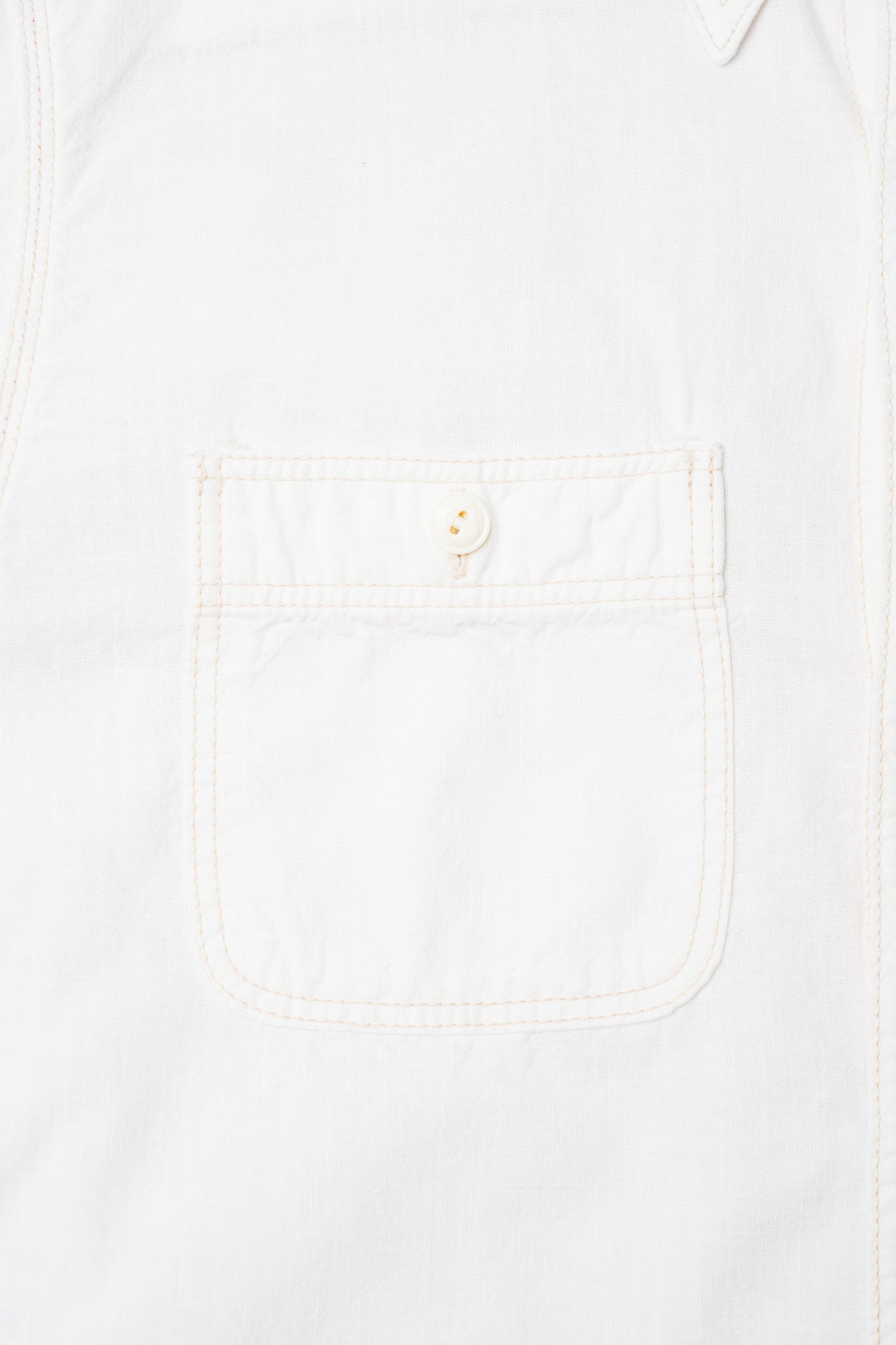 The Flat Head FN-SCK-010L Long Sleeved Chambray Work Shirt - White