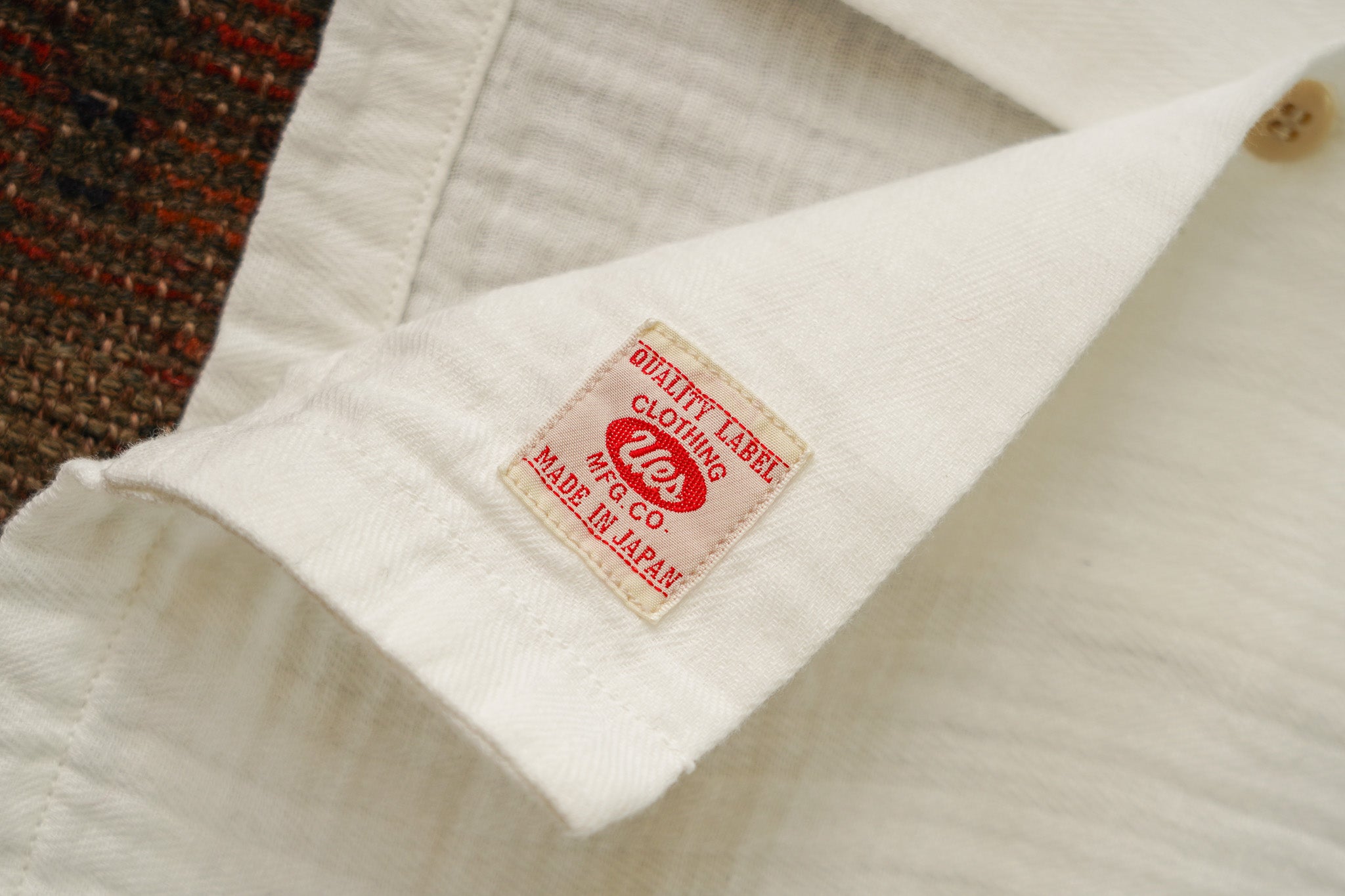 UES Herringbone Double Gauze Short Sleeve Shirt - White