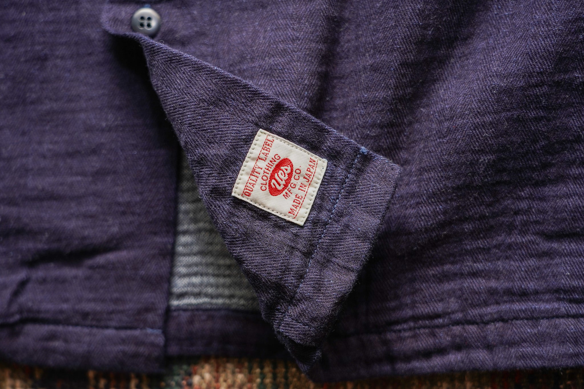 UES Herringbone Double Gauze Short Sleeve Shirt - Indigo