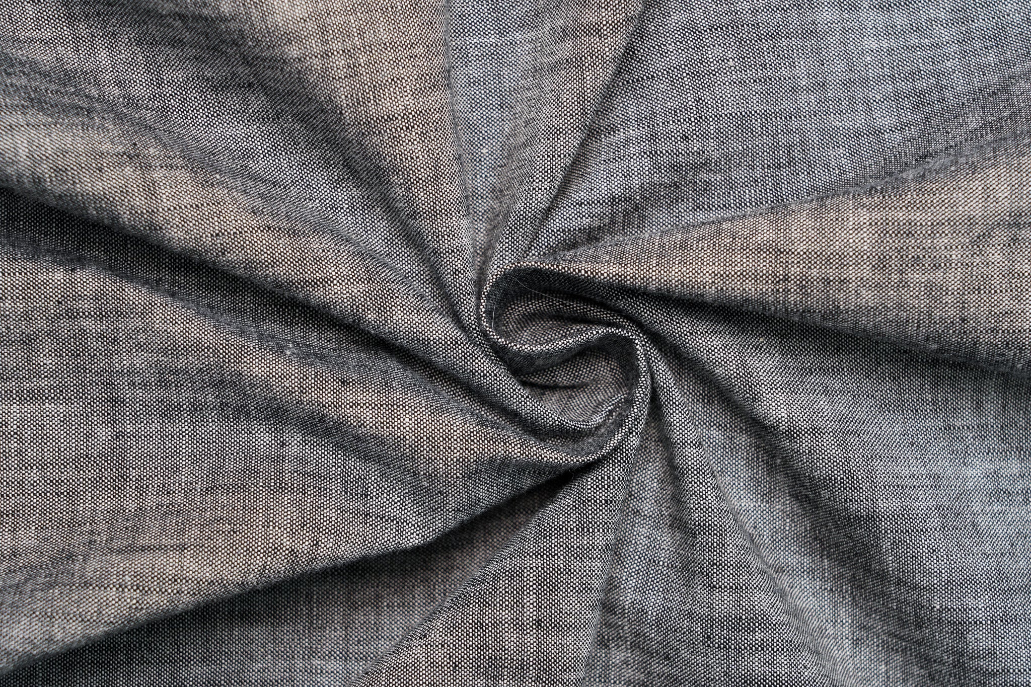 The Flat Head FN-SCK-010L Long Sleeved Chambray Work Shirt - Black