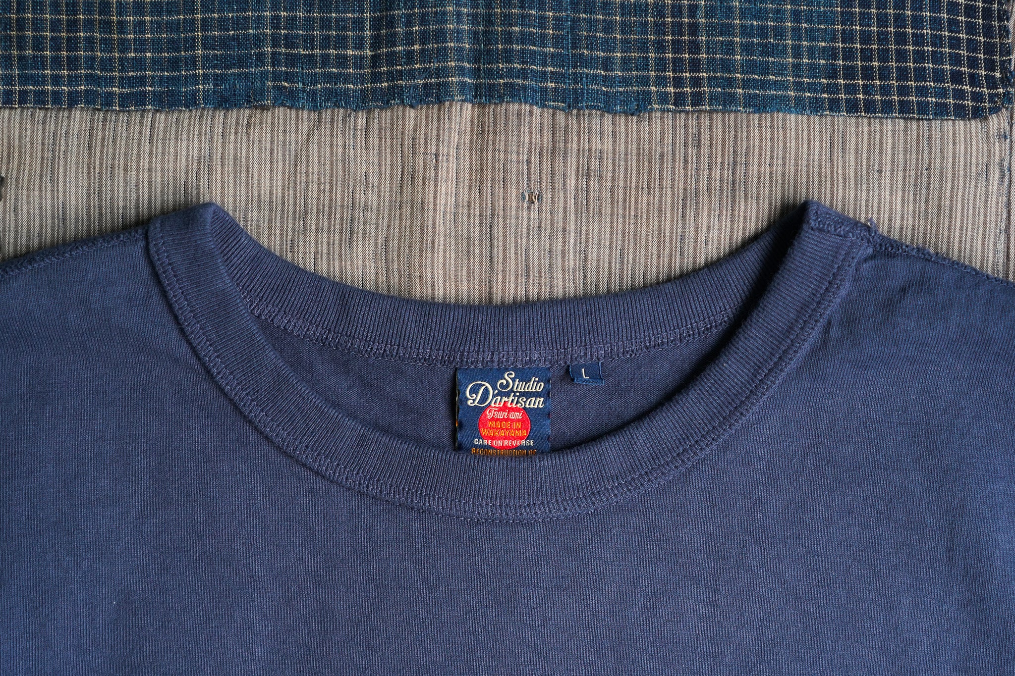 Studio D'Artisan 9913 Tsuri-Ami Loopwheeled T-Shirt - Navy