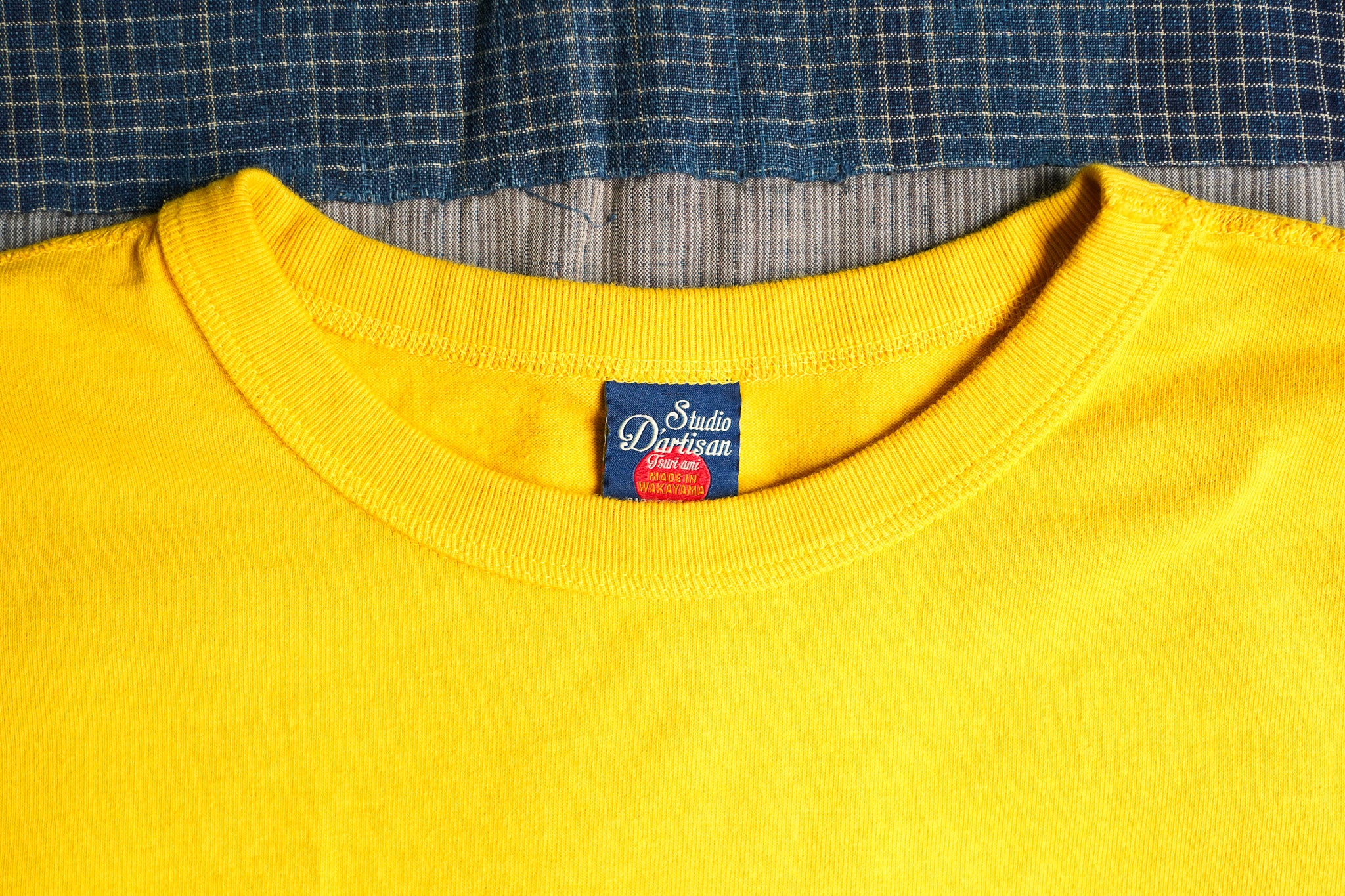 Studio D'Artisan 9913 Tsuri-Ami Loopwheeled T-Shirt - Yellow