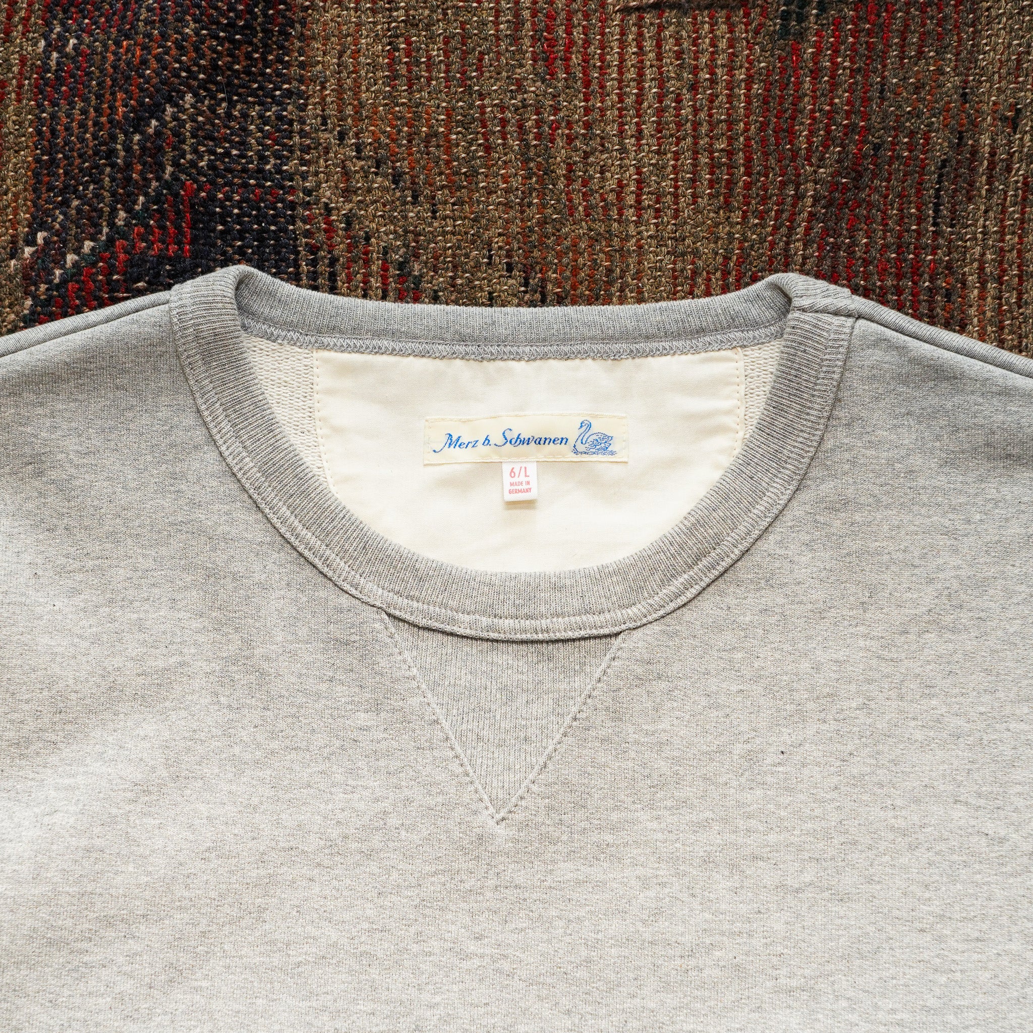 Merz b. Schwanen 3S48 Loopwheeled Classic Fit Heavyweight Sweatshirt - Grey Melange