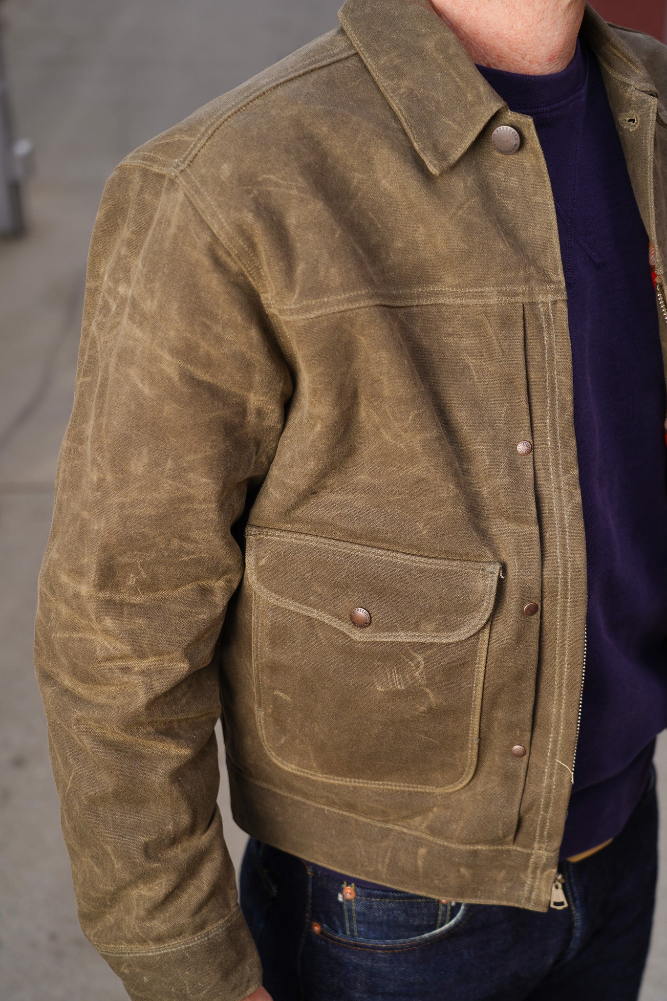 Freenote Cloth Faro 20oz Waxed Canvas Jacket - Tobacco / Red Plaid